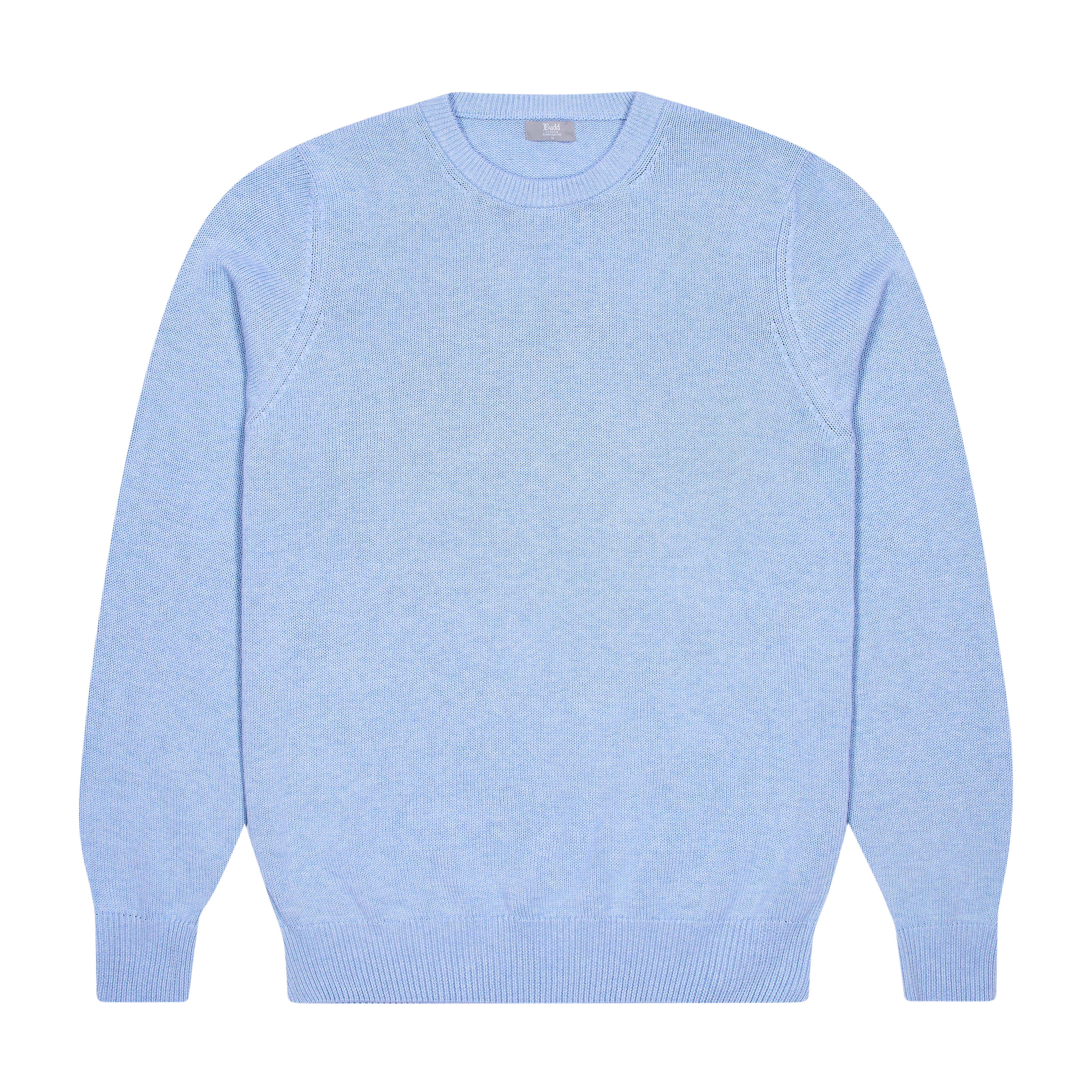 Hayle Cotton Relaxed Knit Crew Neck Jumper in Capri - Image 2