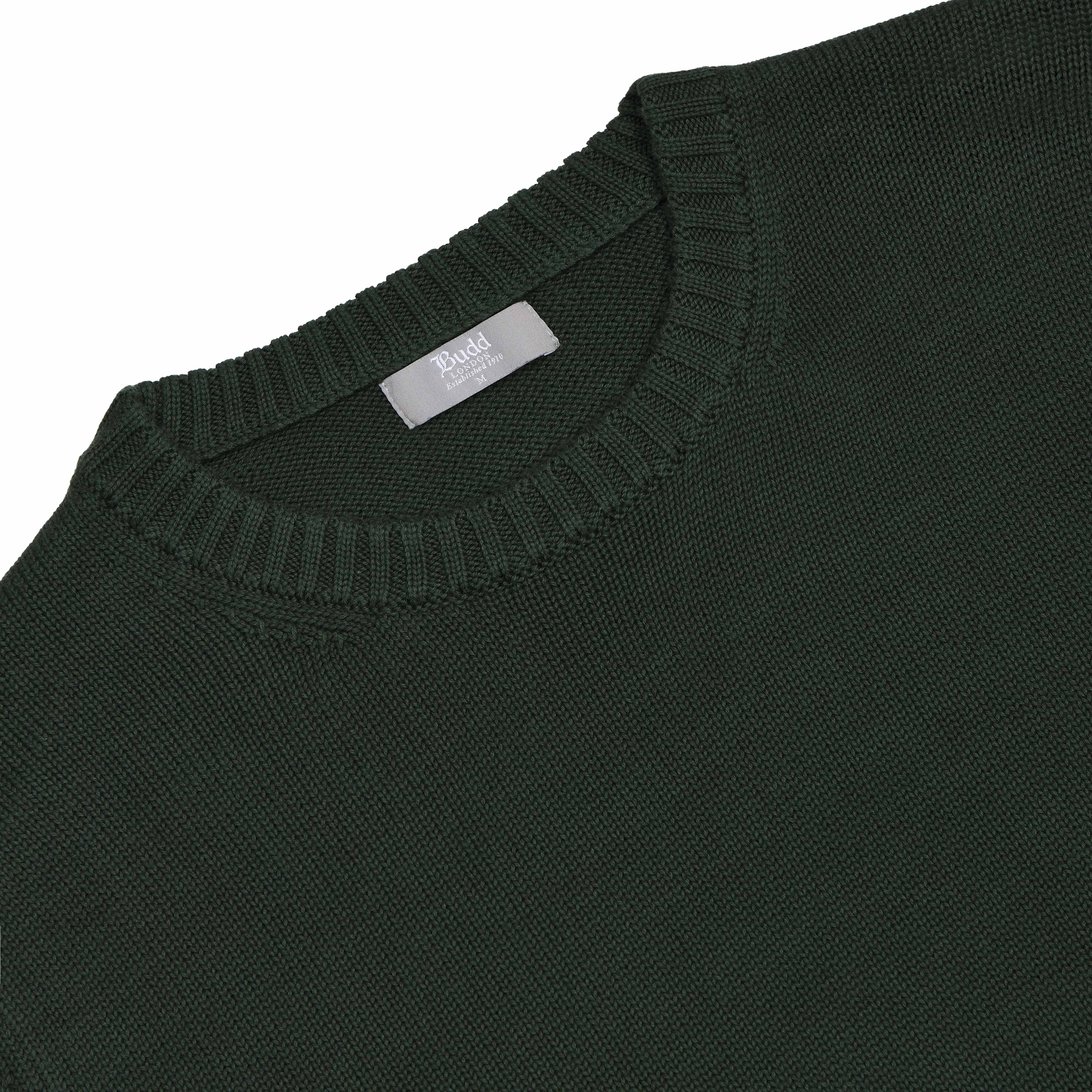 Hayle Cotton Relaxed Knit Crew Neck Jumper in Charleston Green - Image 3