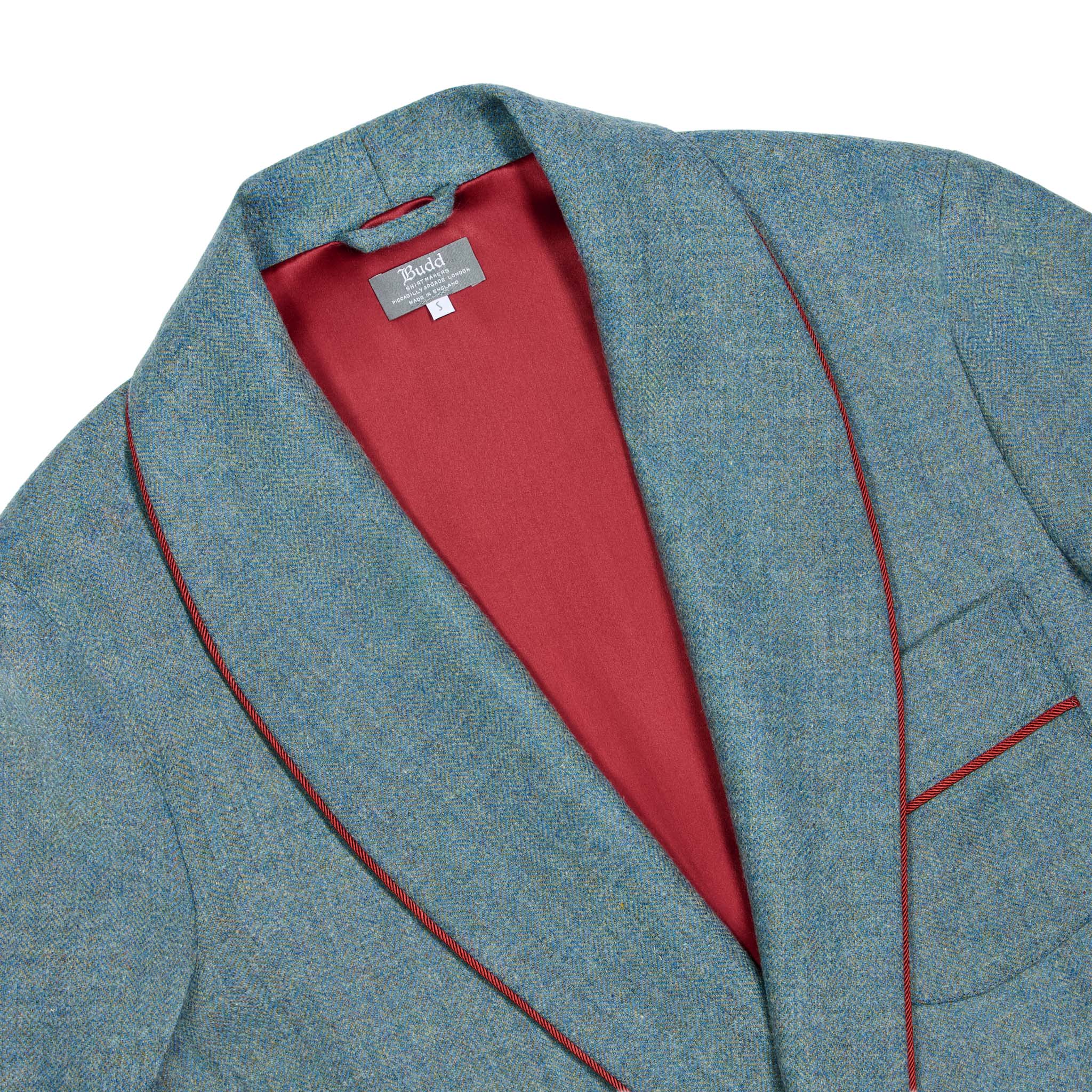 Heritage Tweed Silk Lined Dressing Gown in Lovat Blue - Image 3