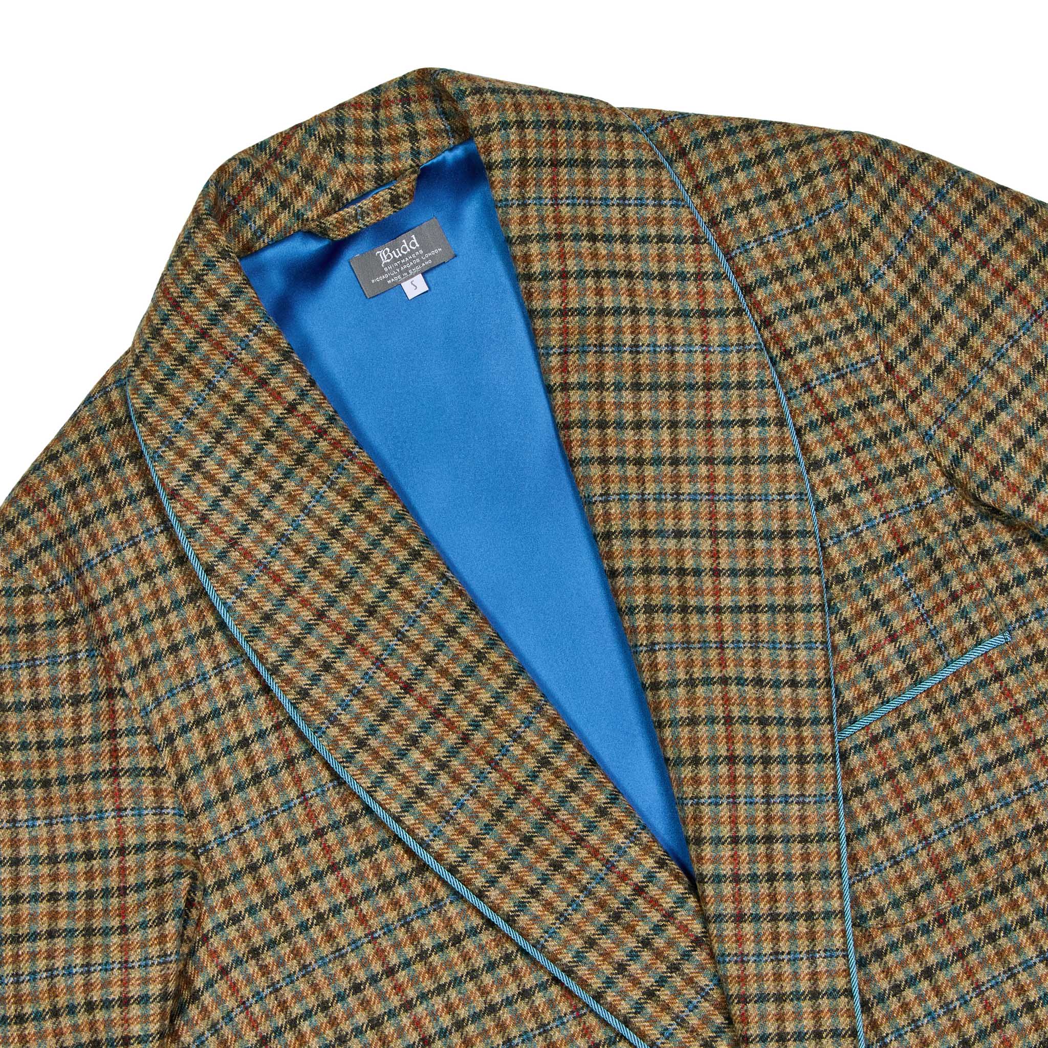 Heritage Tweed Silk Lined Dressing Gown in Rustic Check - Image 3