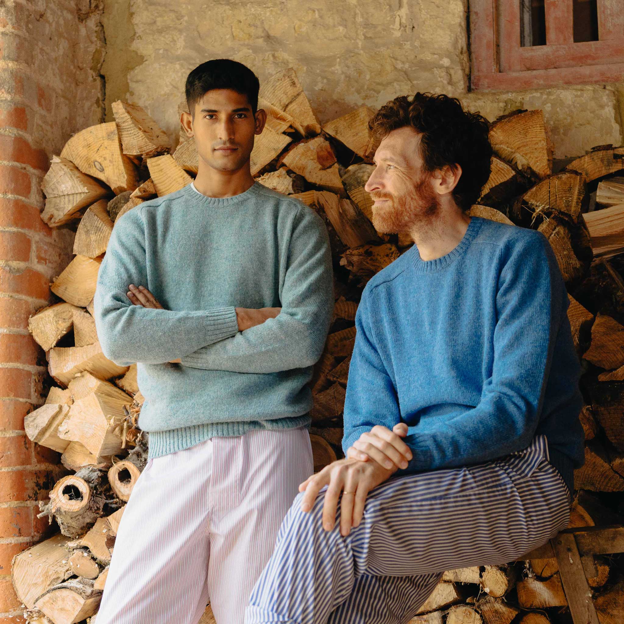Hillswick Brushed Shetland Crew Neck Jumper in Lovat Green - Image 4