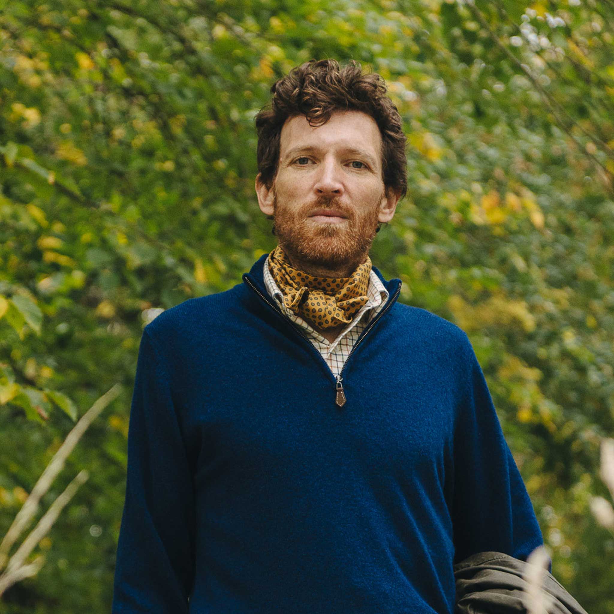 Kinloss Lambswool Quarter Zip Jumper in Cobalt Blue - Image 6