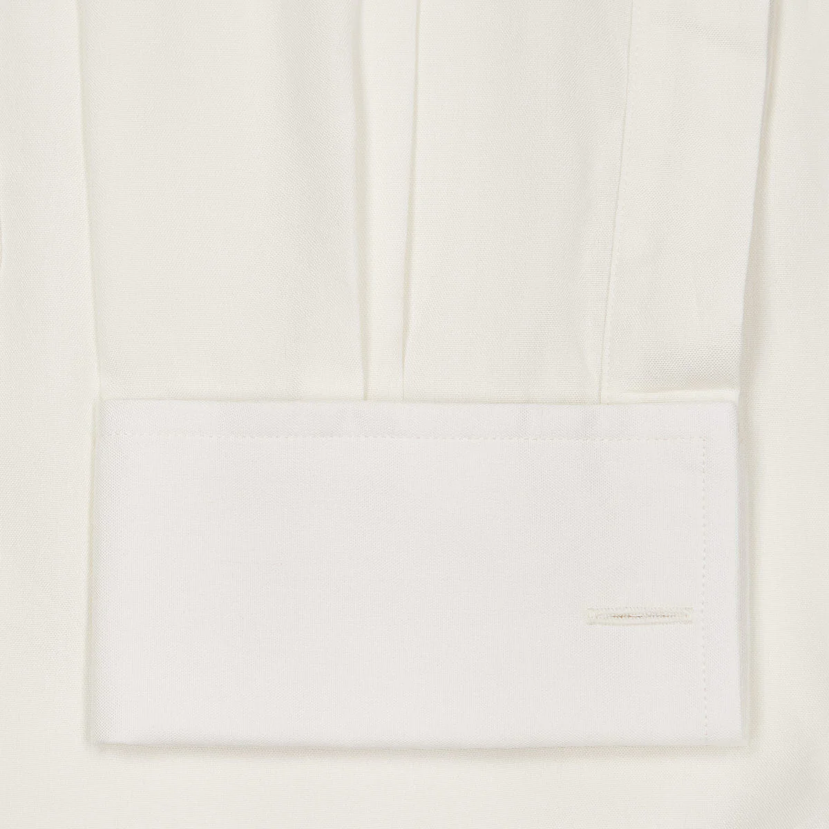 Kirby Allison x Budd Tailored Fit Hand Pleated Silk Dress Shirt in Cream - Image 7