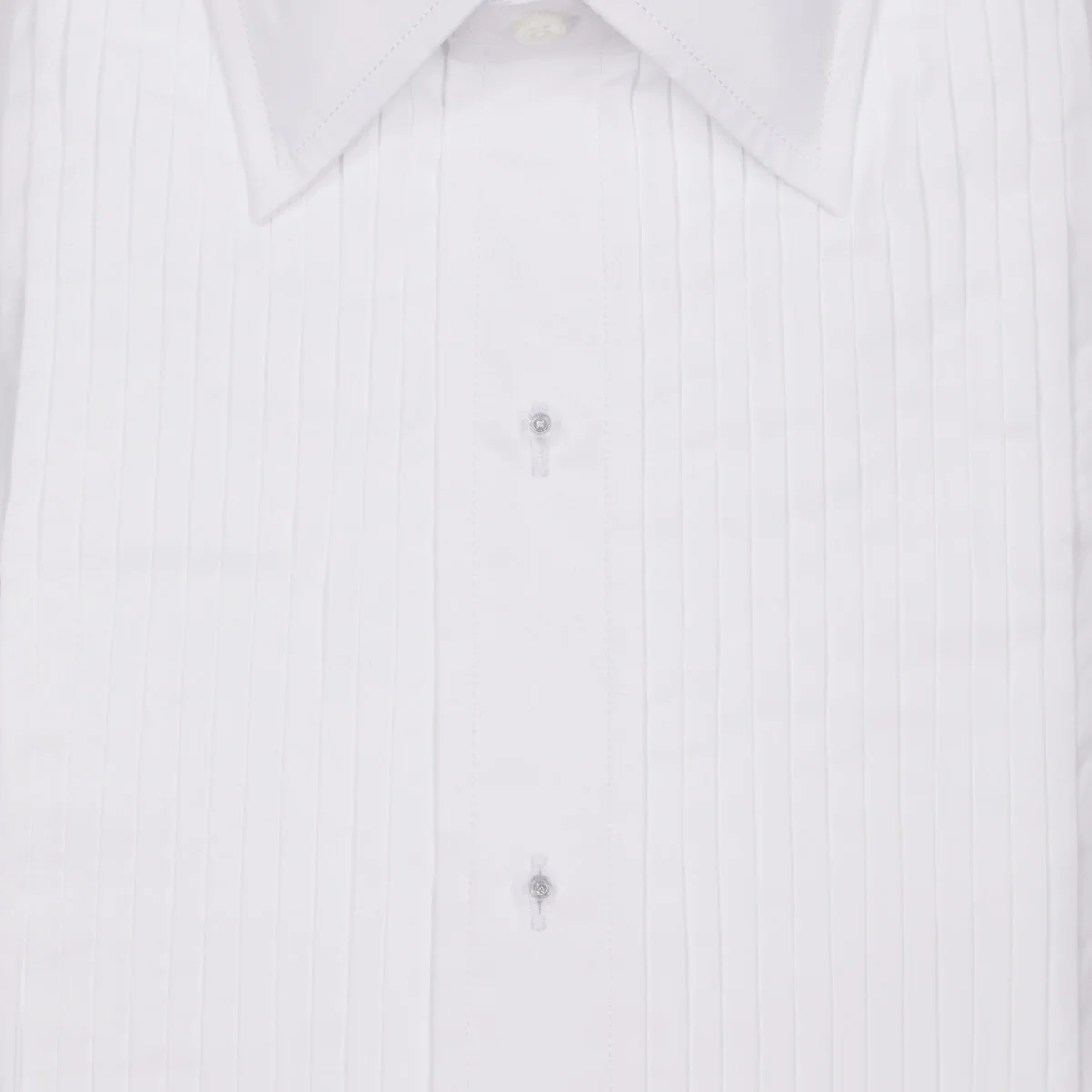 Kirby Allison x Budd Tailored Fit Hand Pleated Poplin Dress Shirt in White - Image 5