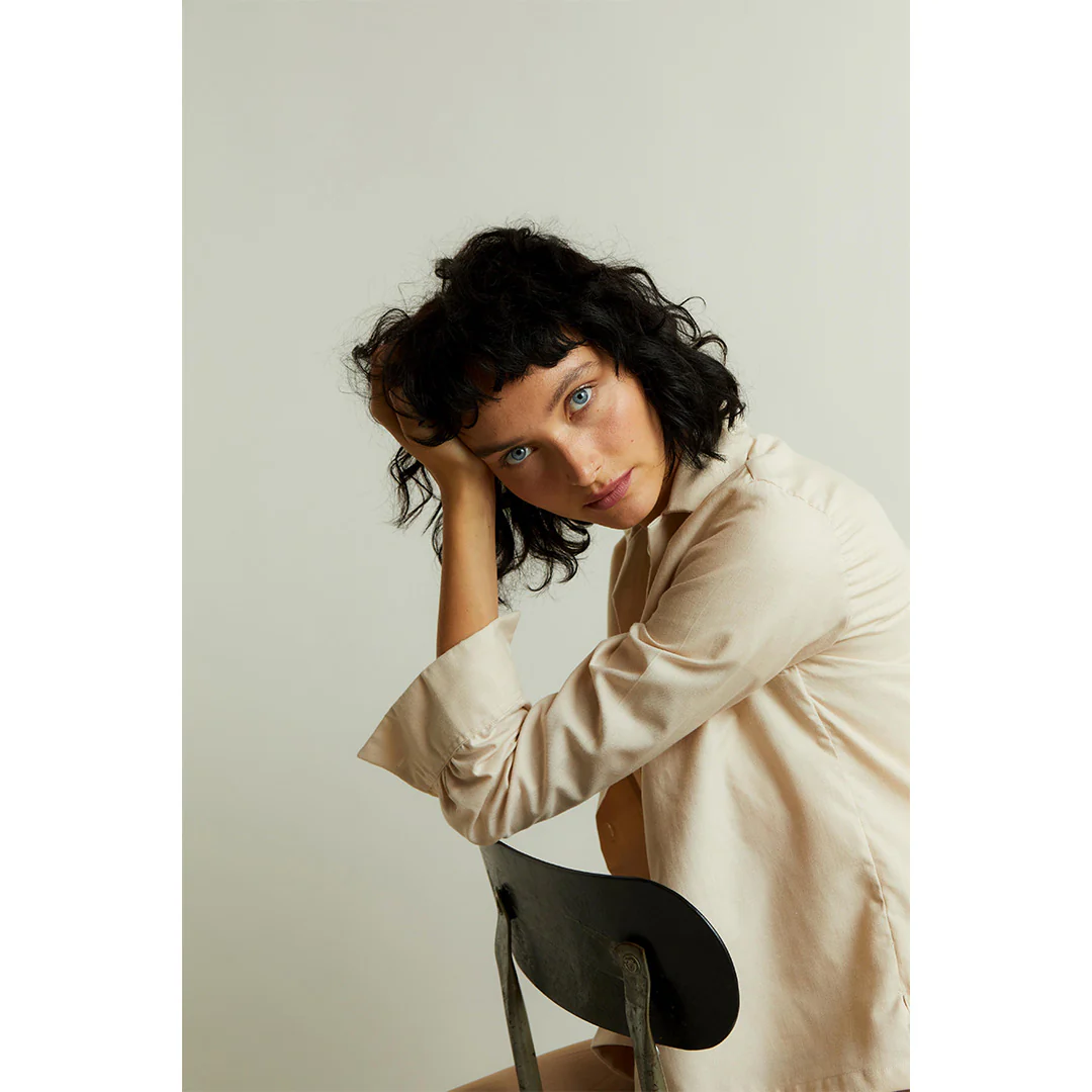 Lido Cotton Cashmere Button Cuff Shirt in Sand - Image 5