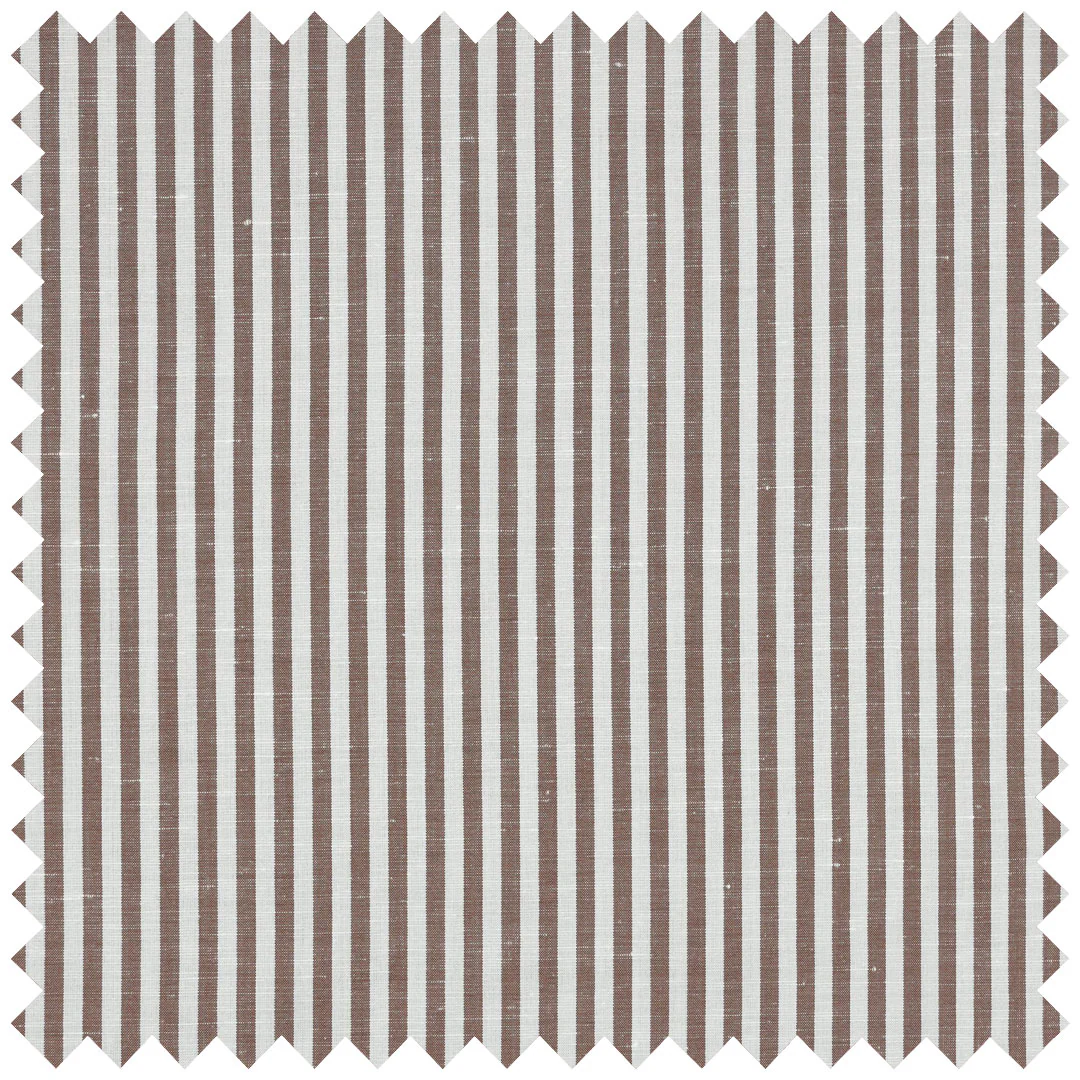Loro Piana  Brown Cotton and Linen Bengal Stripe