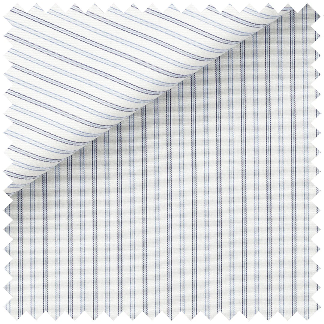 Pencil Stripe in Sky Blue and Navy - Image 2