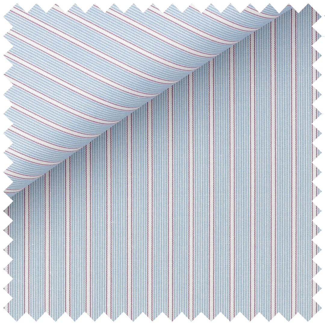 Pencil Stripe in Sky Blue and Red - Image 2