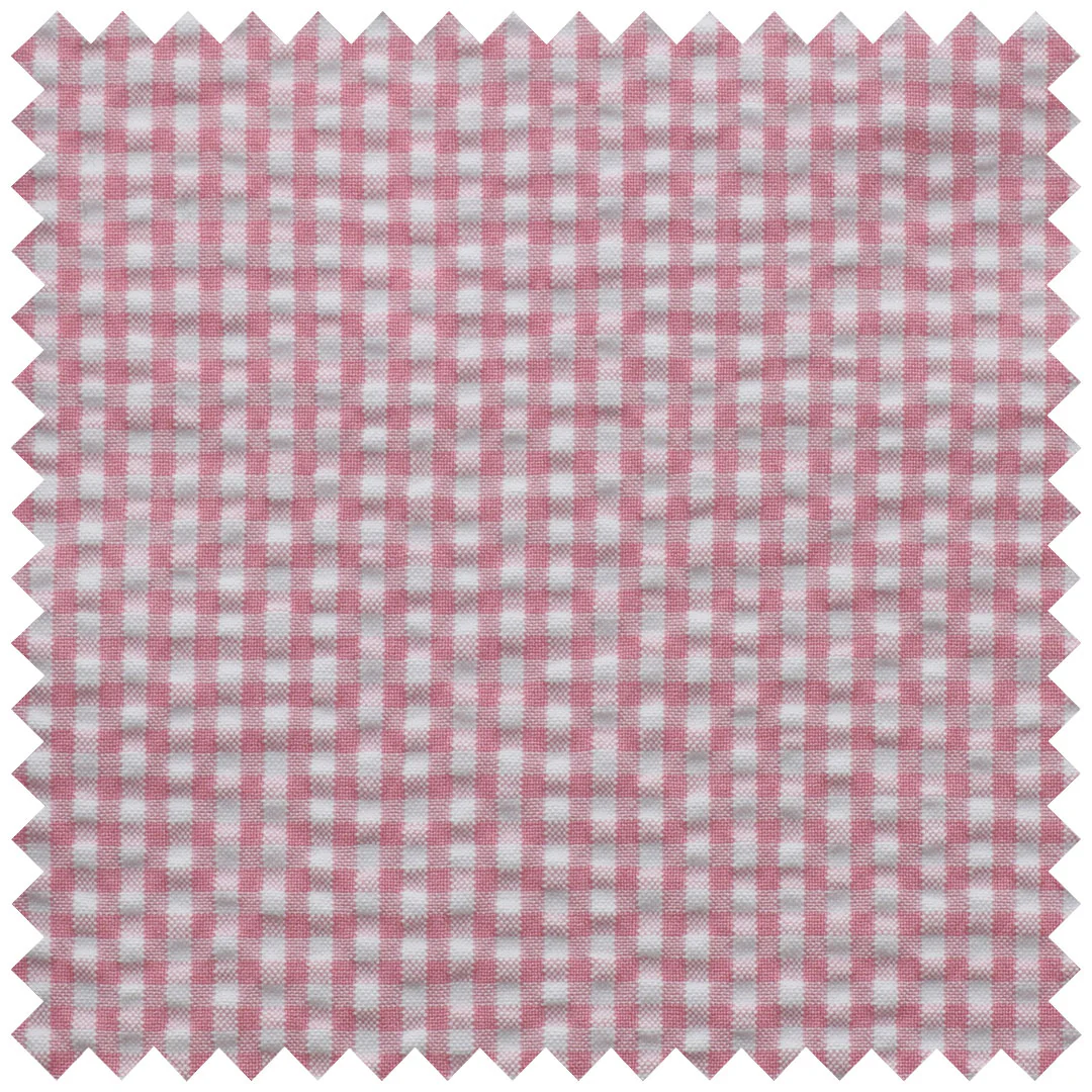 Pink gingham seersucker