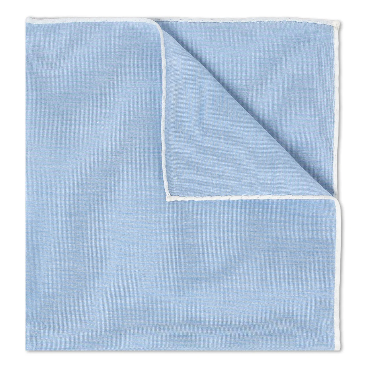 Plain Batiste Cotton Pocket Square in Sky Blue