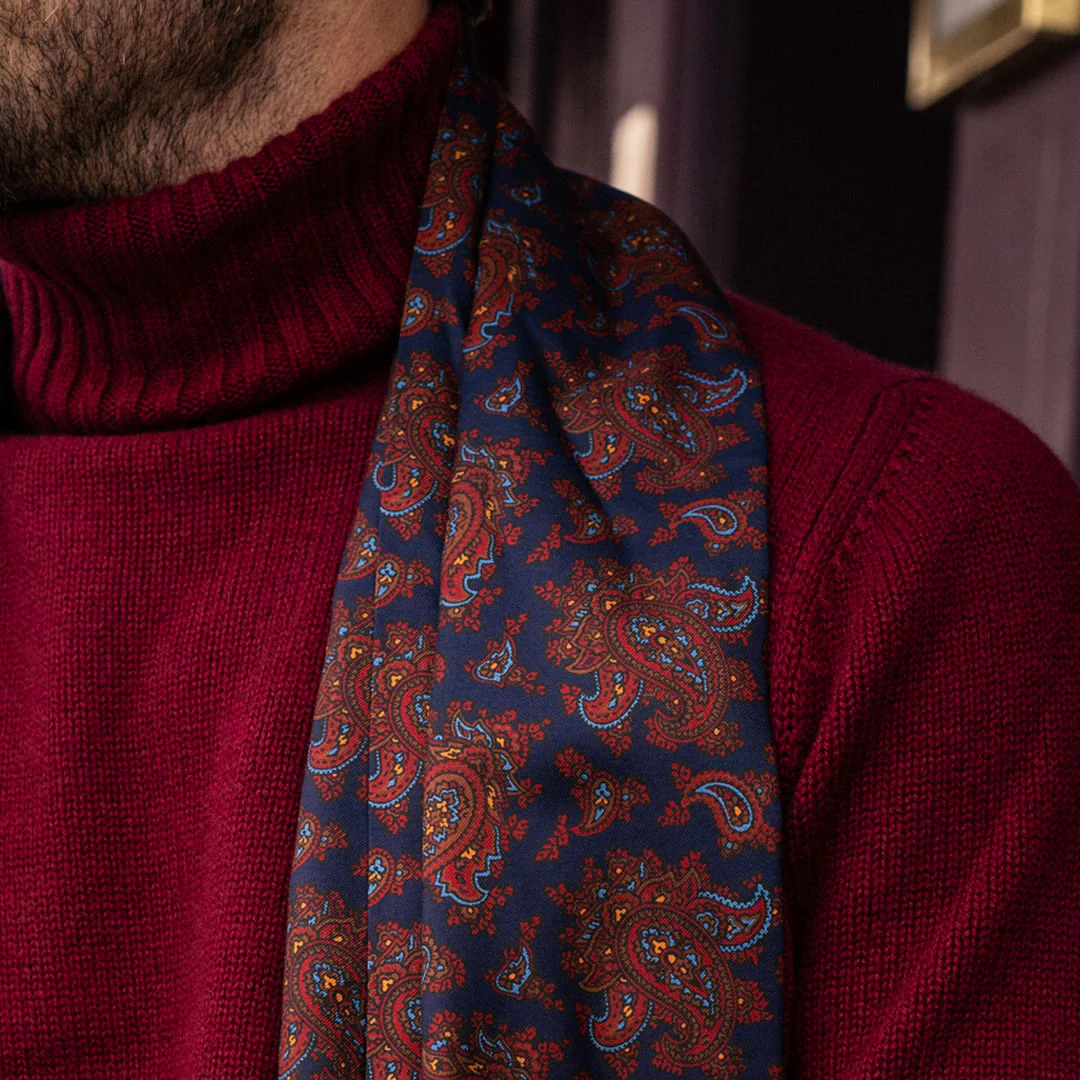 Plain Cashmere Roll Neck Jumper in Claret - Image 5