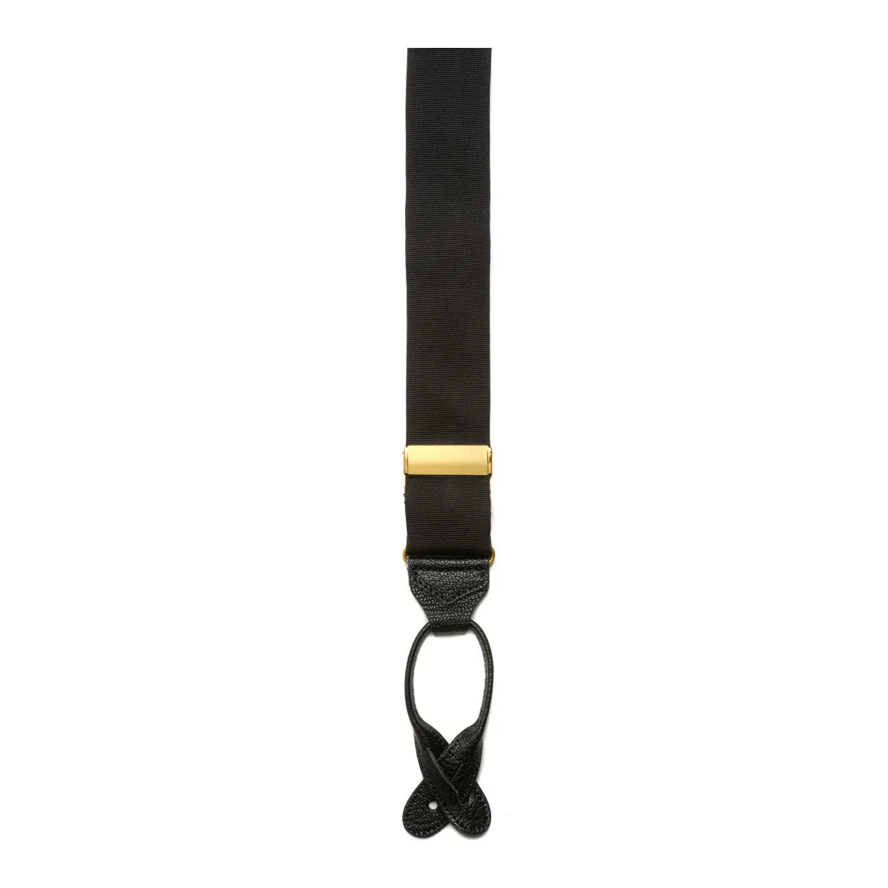 Plain Faille Silk Dress Braces in Black - Image 3
