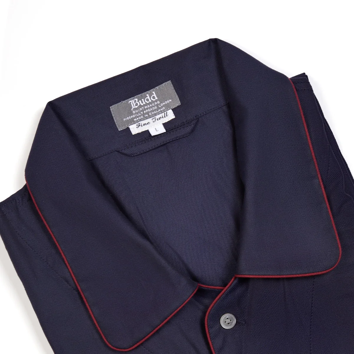Plain Fine Twill Nightshirt in Navy and Wine - Image 2