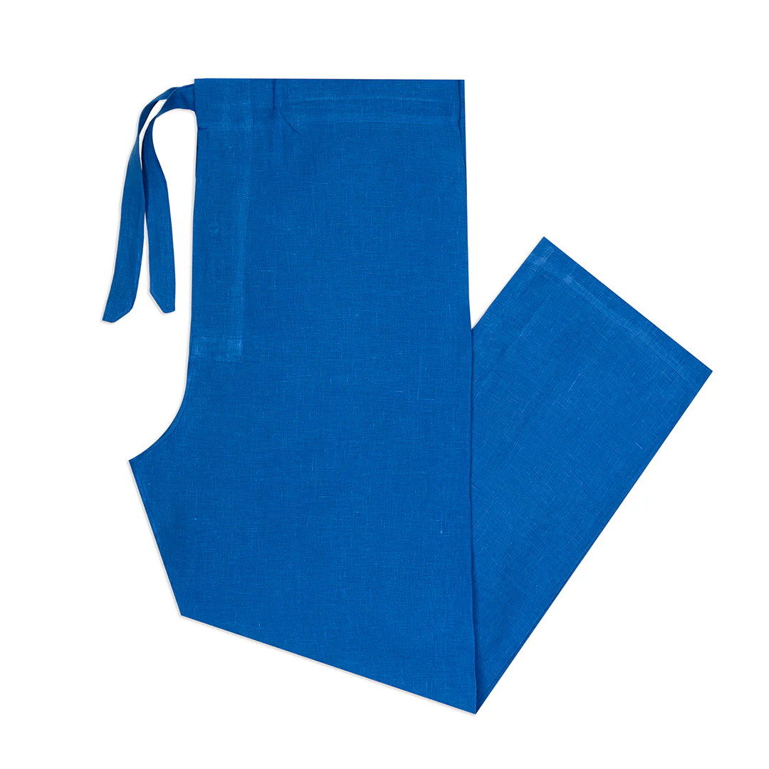 Plain Linen Pyjamas in Cobalt - Image 3