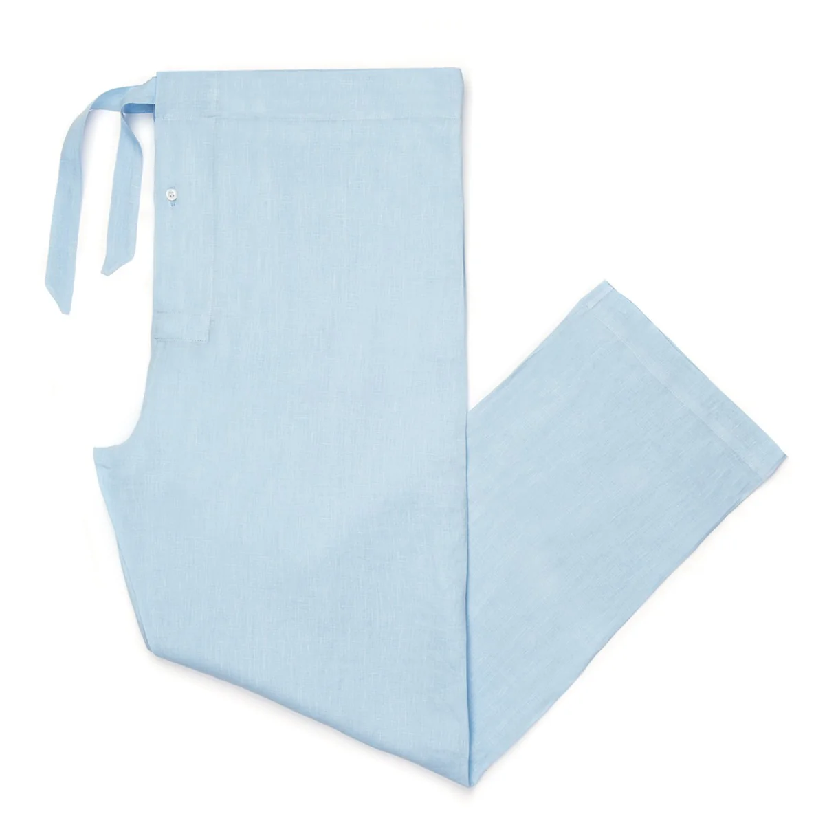Plain Linen Pyjamas in Iris - Image 3