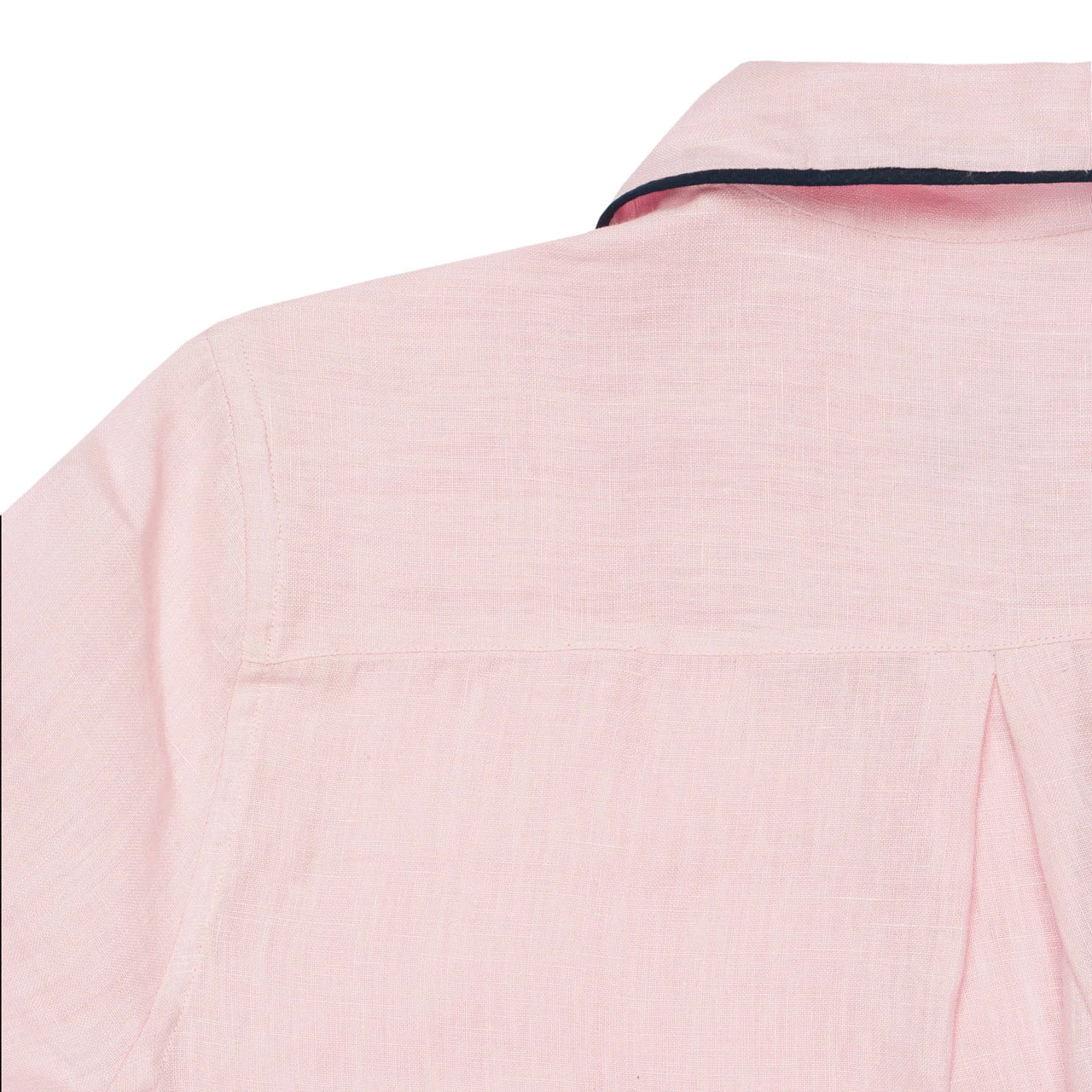 Plain Linen Women's Pyjamas in Pink and Navy - Image 2