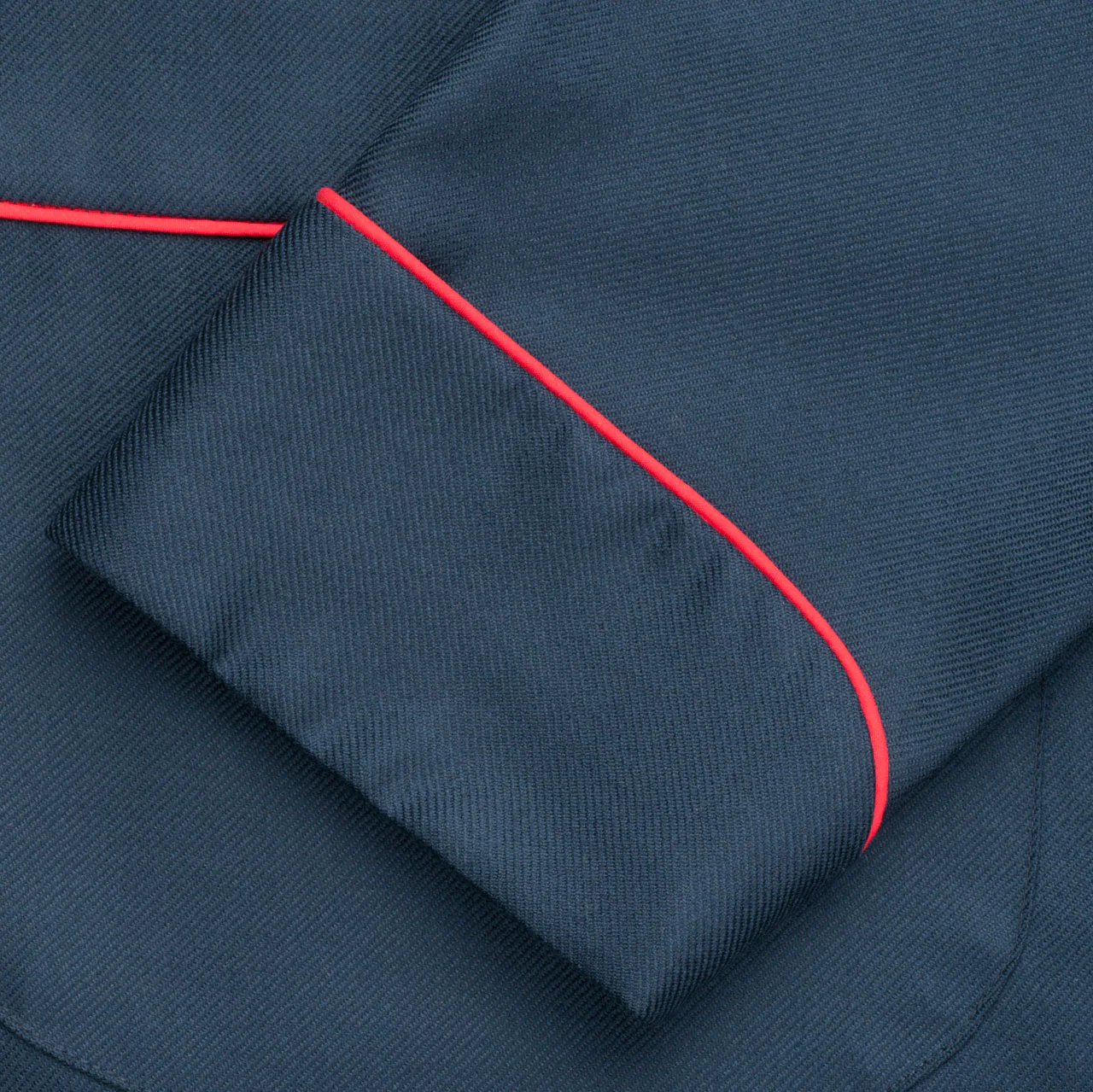 Plain Wool Dressing Gown in Navy and Red - Image 6