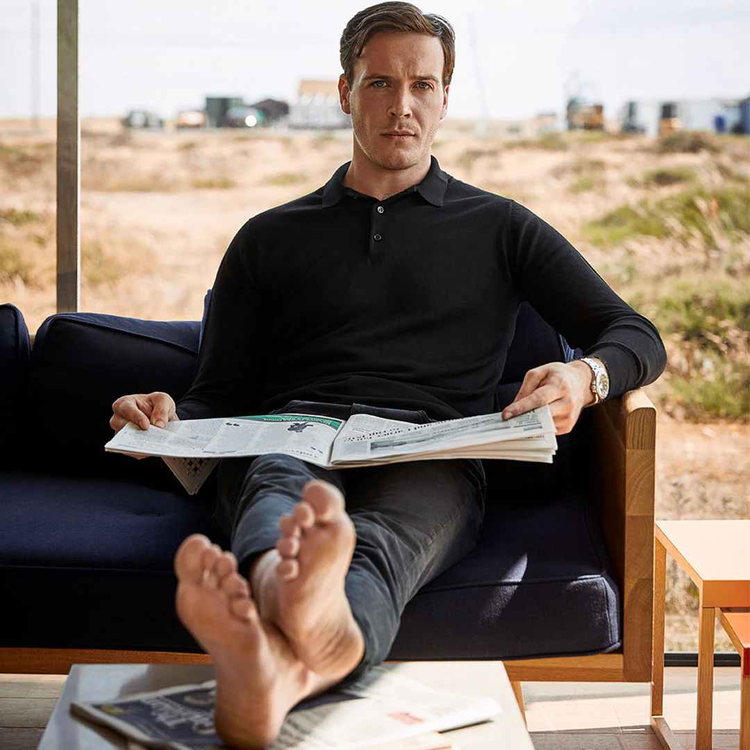 Merino Wool Sports Shirt in Black - Image 3