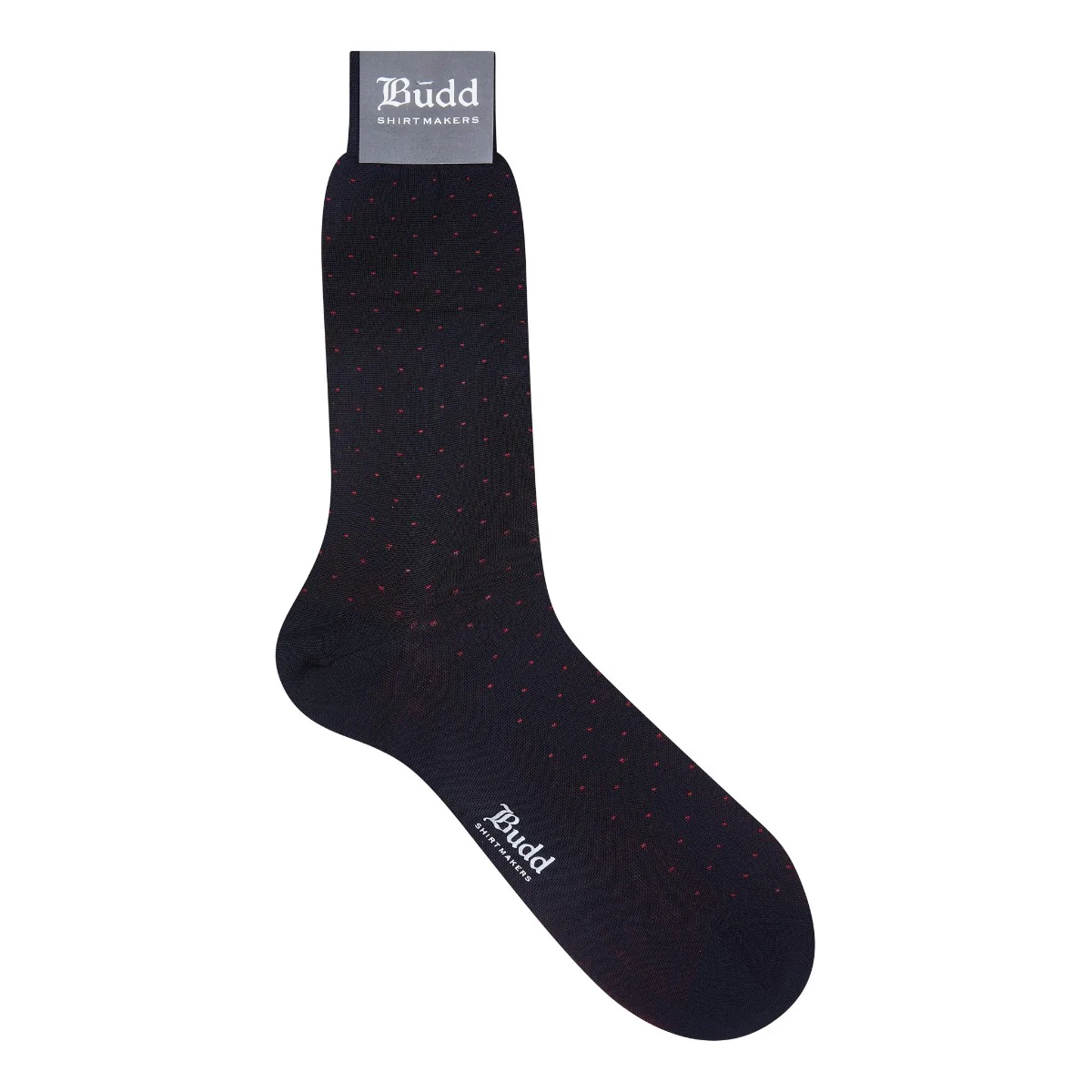 Polka Dot Cotton Short Socks in Navy and Red