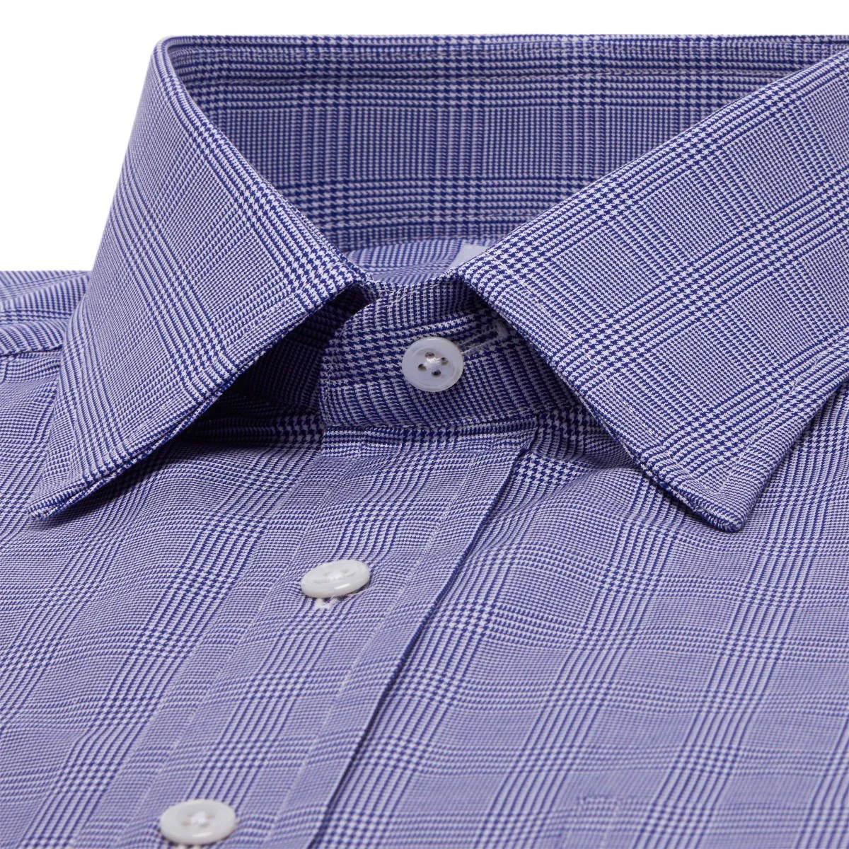 Prince of Wales Fine Twill Shirt in Royal Blue - Image 3