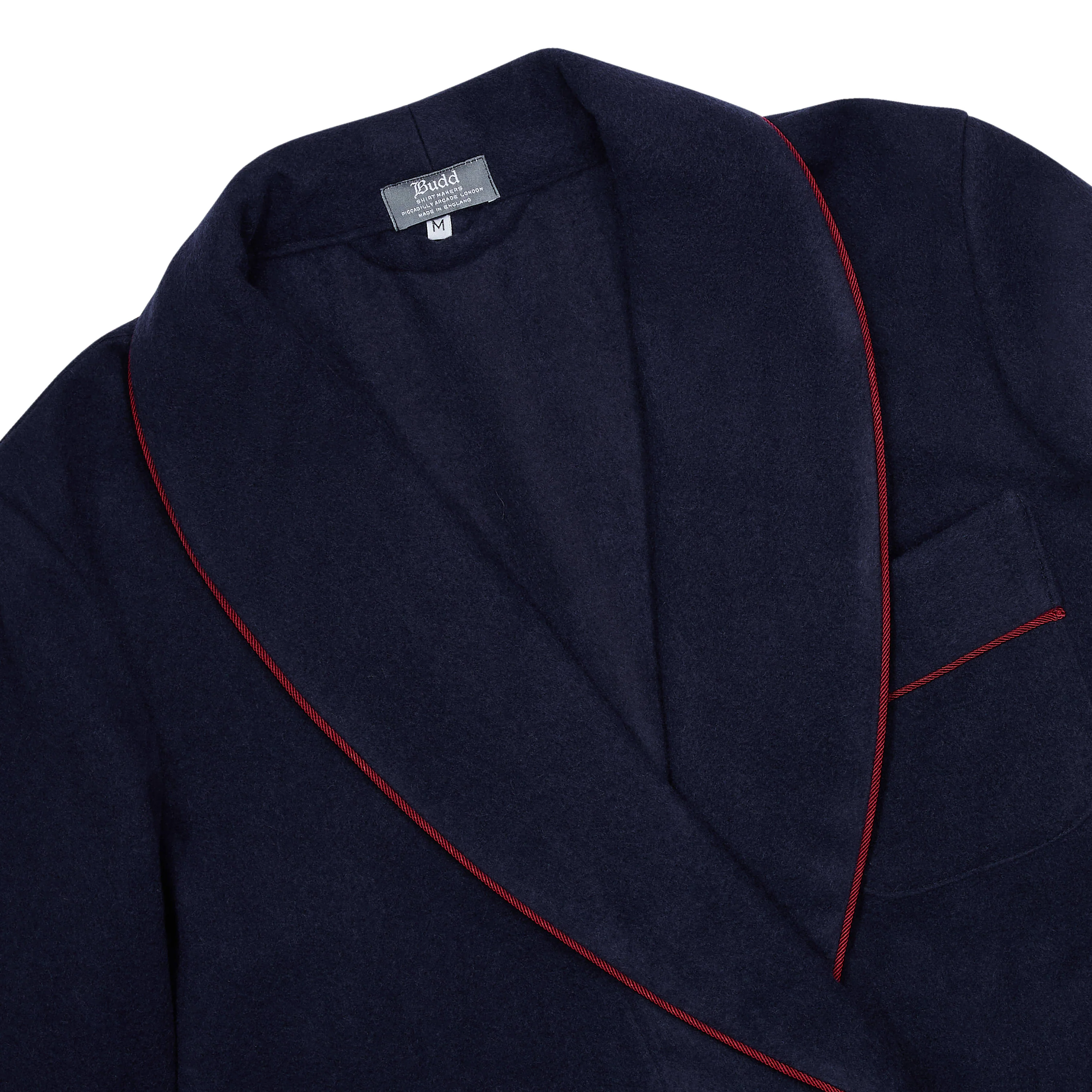 Pure Cashmere Dressing Gown in Navy and Wine - Image 3