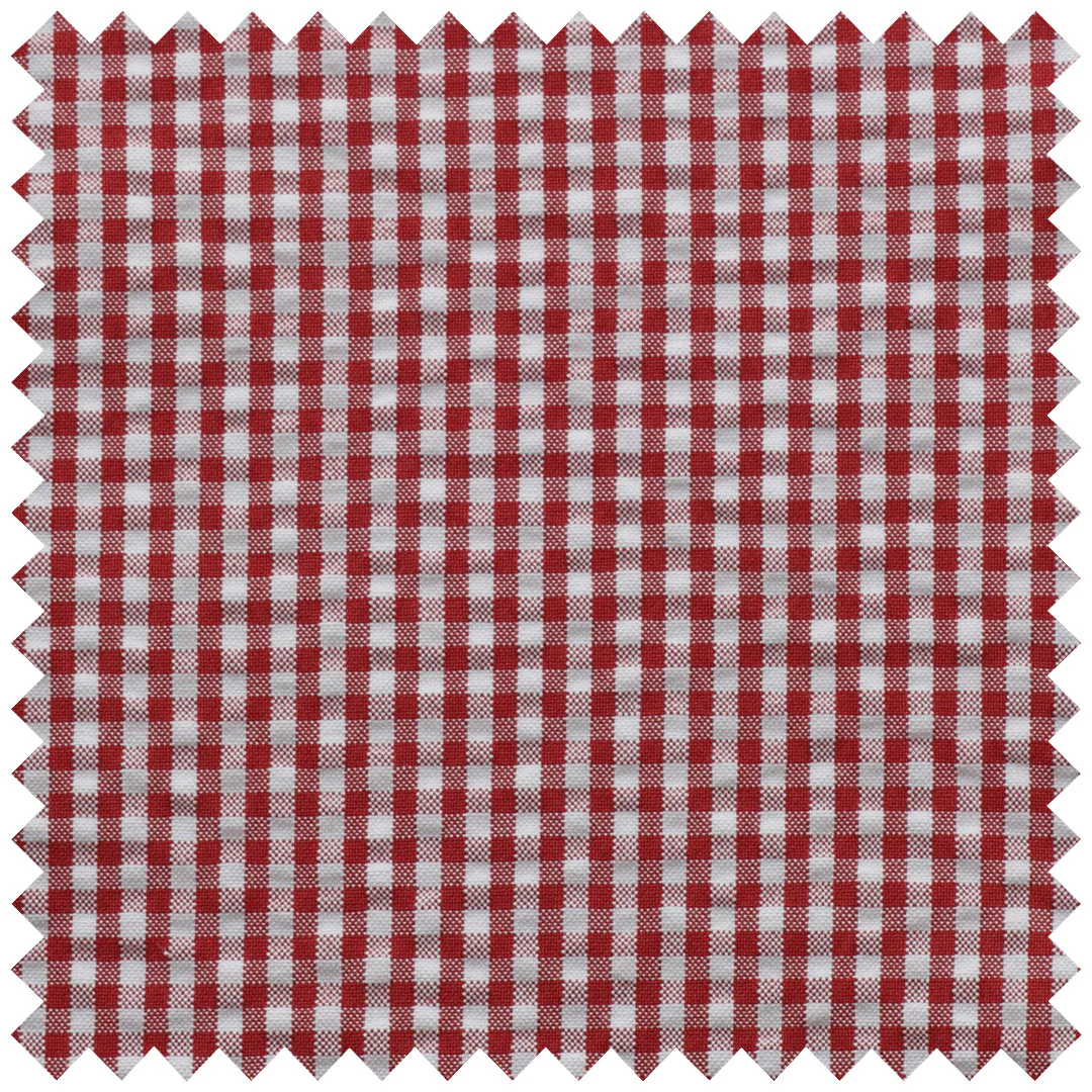 Red gingham seersucker
