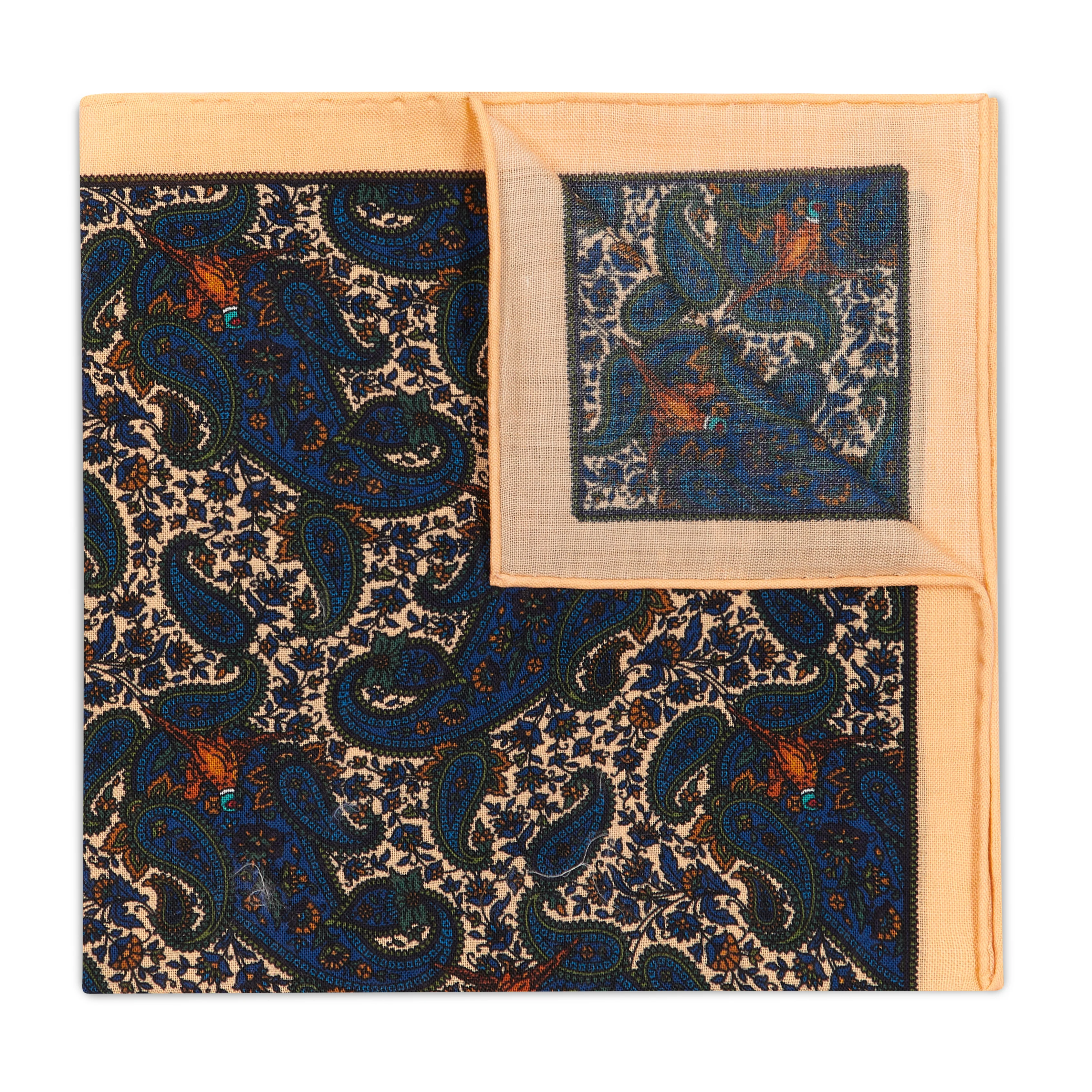 Find The Pheasant Silk and Wool Pocket Square in Ivory