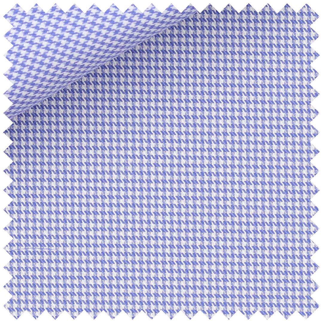 Royal Blue Houndstooth Cotton Twill - Image 2
