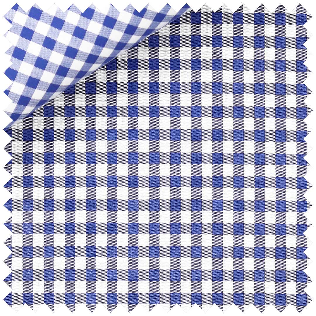 Royal Blue Mercerised Zephir Check - Image 2