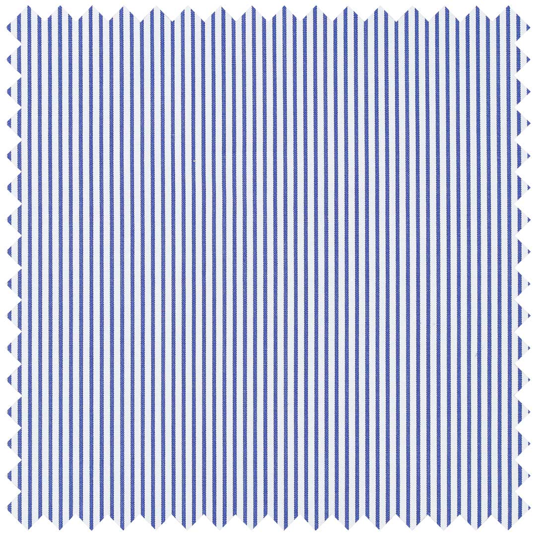 Royal Blue Poplin Pencil Stripe