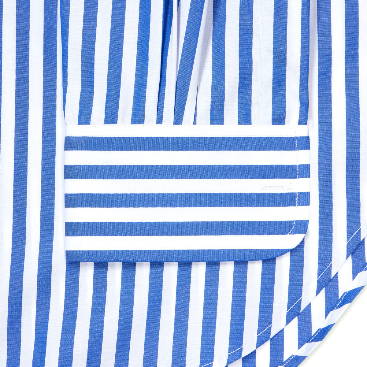 Sea Island Quality Candy Stripe Classic Fit Button Cuff Shirt in Royal Blue - Image 3