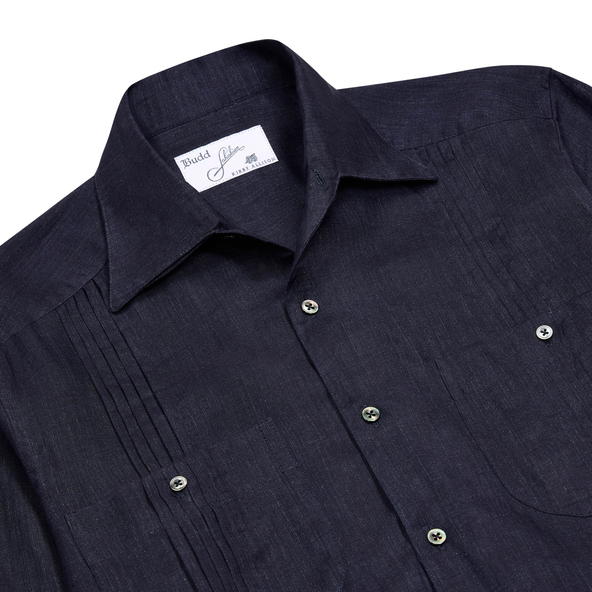 Signature Guayabera Shirt in Navy - Image 3