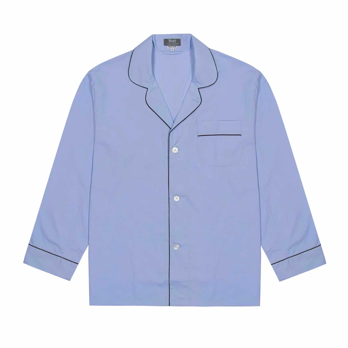 Silk Pyjamas in Sky Blue and Chocolate - Image 3