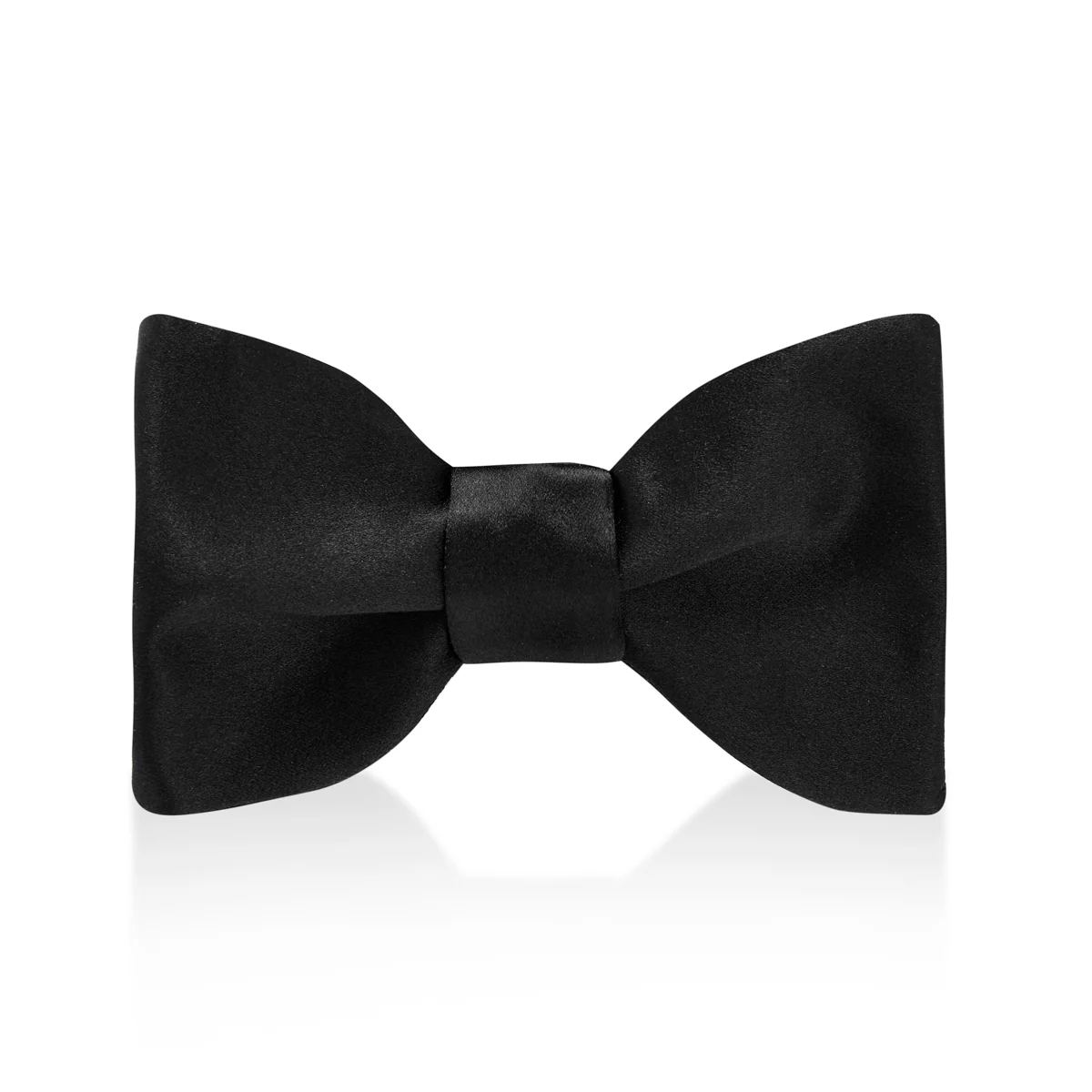 Silk Satin Single End Bow Tie in Black