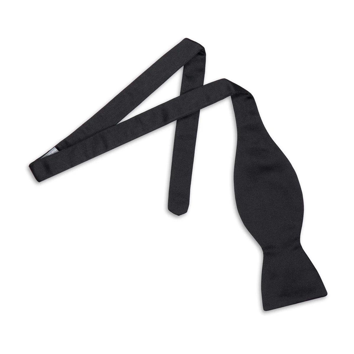Silk Satin Single End Bow Tie in Black - Image 2
