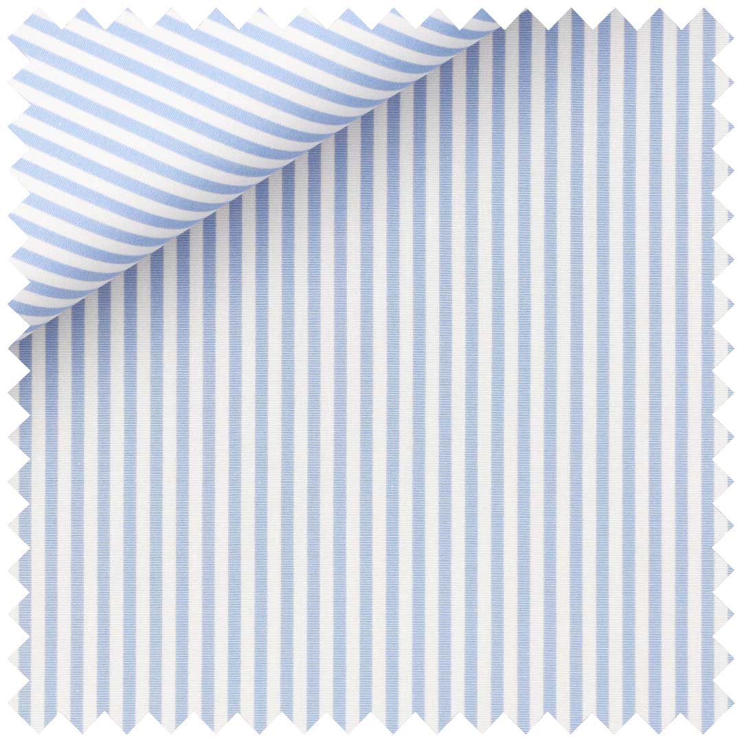 Sky Blue Poplin Bengal Stripe - Image 2