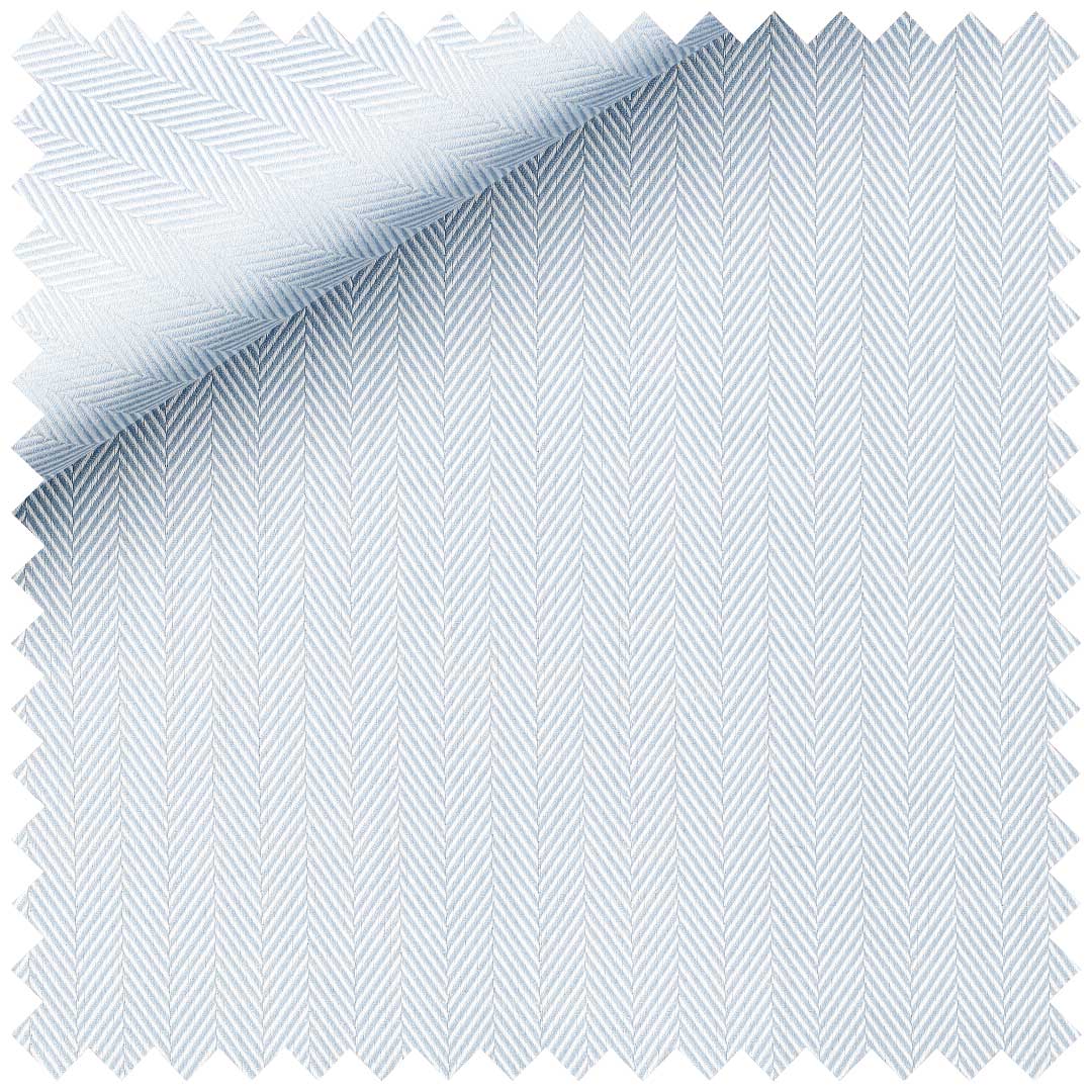 Sky Blue Herringbone Cotton Twill - Image 2