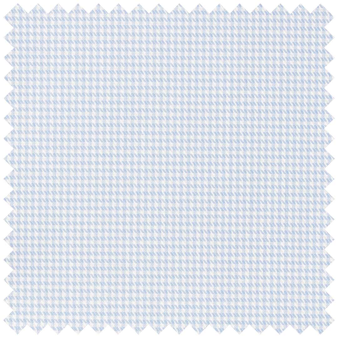 Sky Blue Houndstooth Cotton Twill
