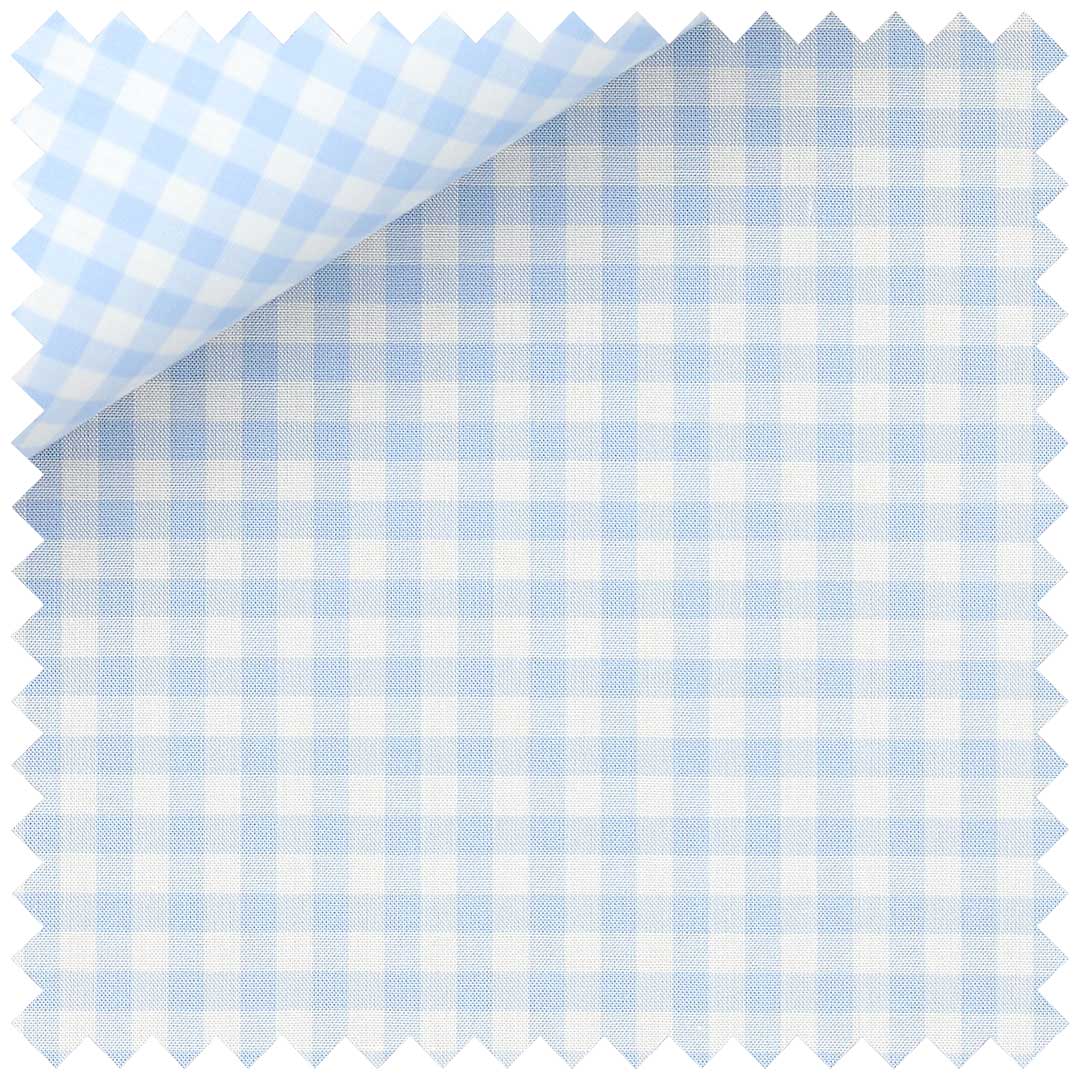 Sky Blue Mercerised Zephir Check - Image 2