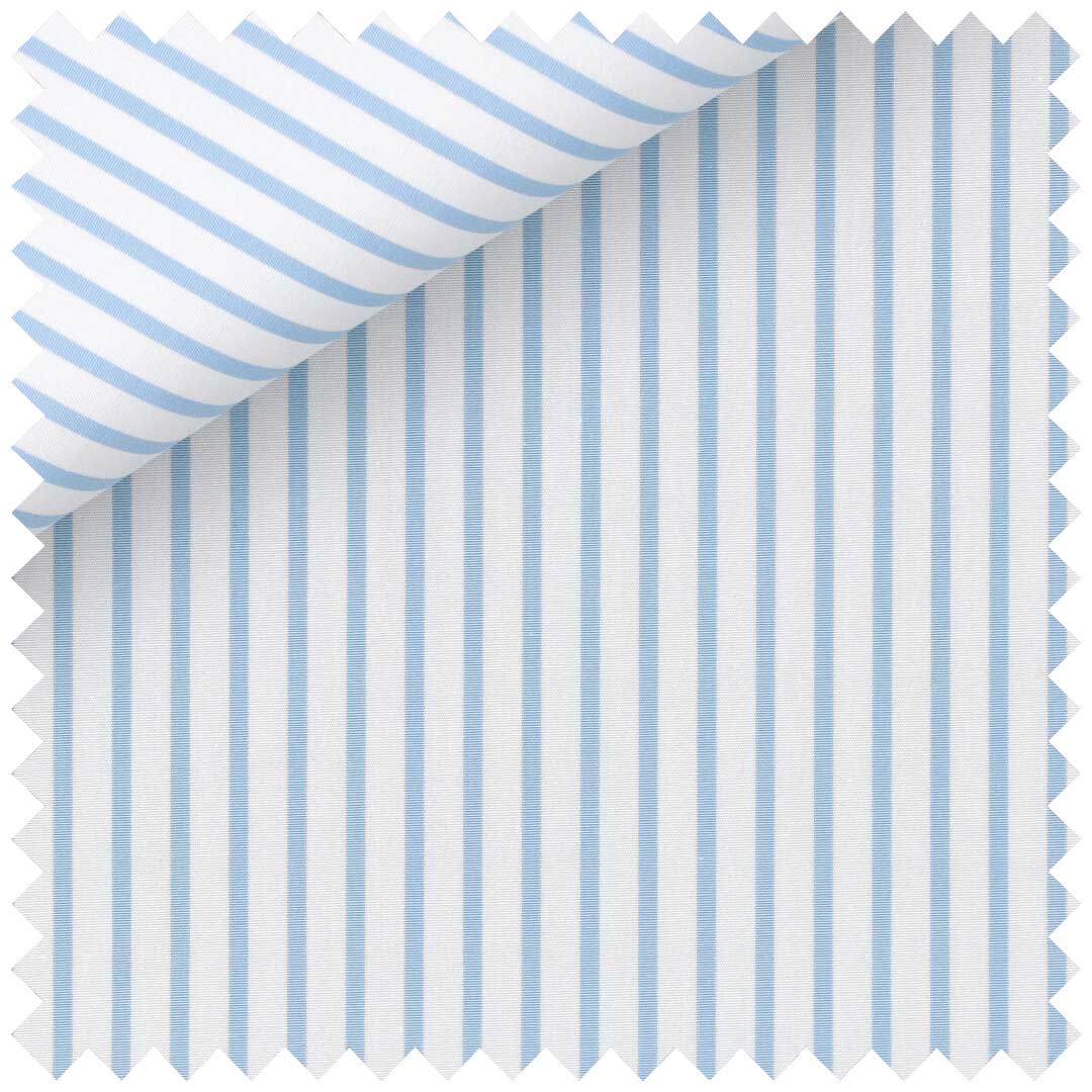 Sky Blue Poplin Pencil Stripe - Image 2
