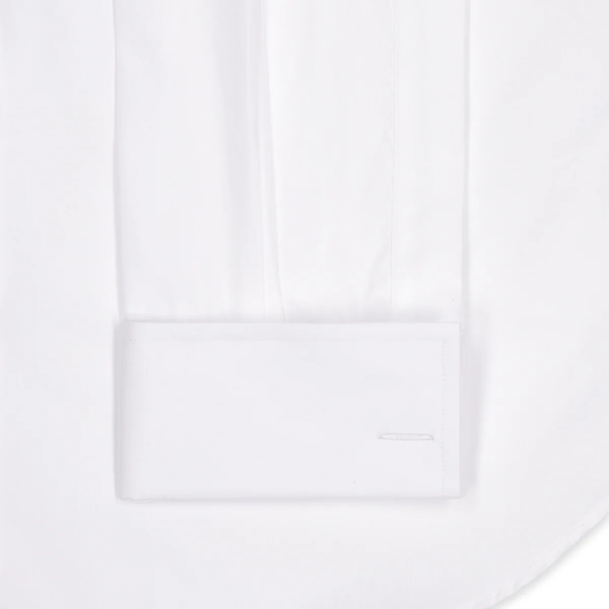 Slim Fit Poplin Double Cuff Shirt in White - Image 3