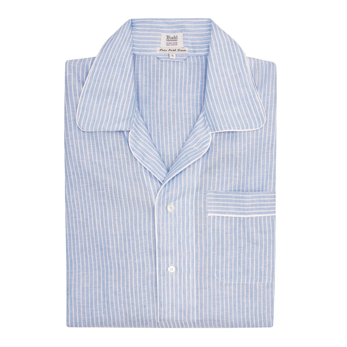 Striped Linen Nightshirt in Blue and White - Image 3