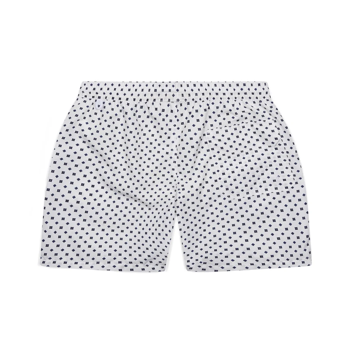 Swim Shorts in White Small Floral Motif Print - Image 2
