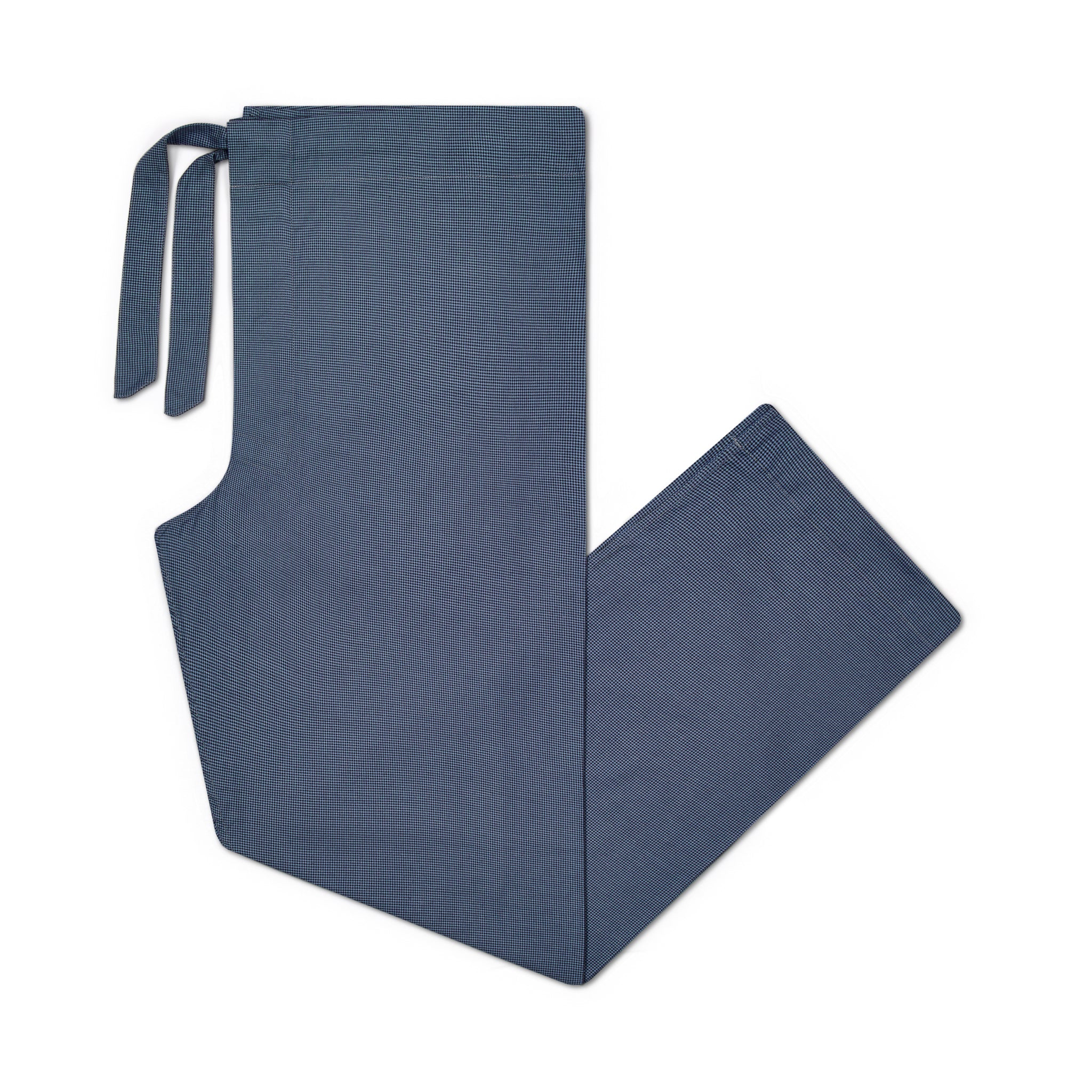 Swiss Brushed Cotton Puppytooth Pyjamas in Blue and Navy - Image 5