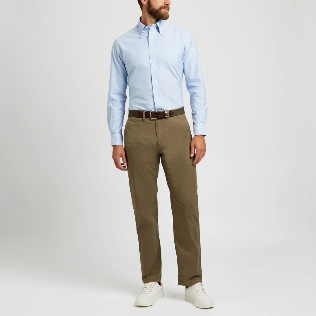 Tailored Fit Button Down Oxford Shirt in Sky Blue - Image 5