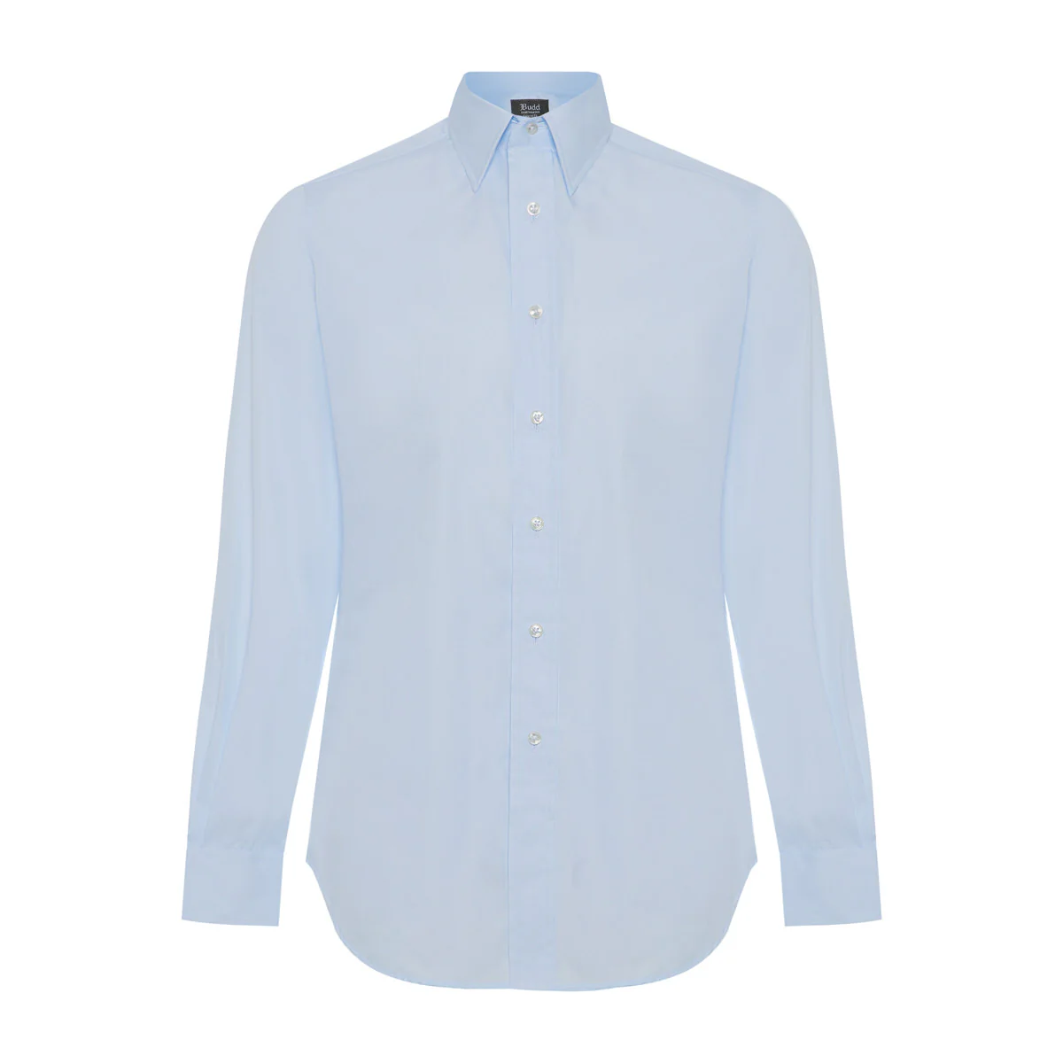 Tailored Fit Plain Poplin Button Cuff Shirt in Sky Blue - Image 4
