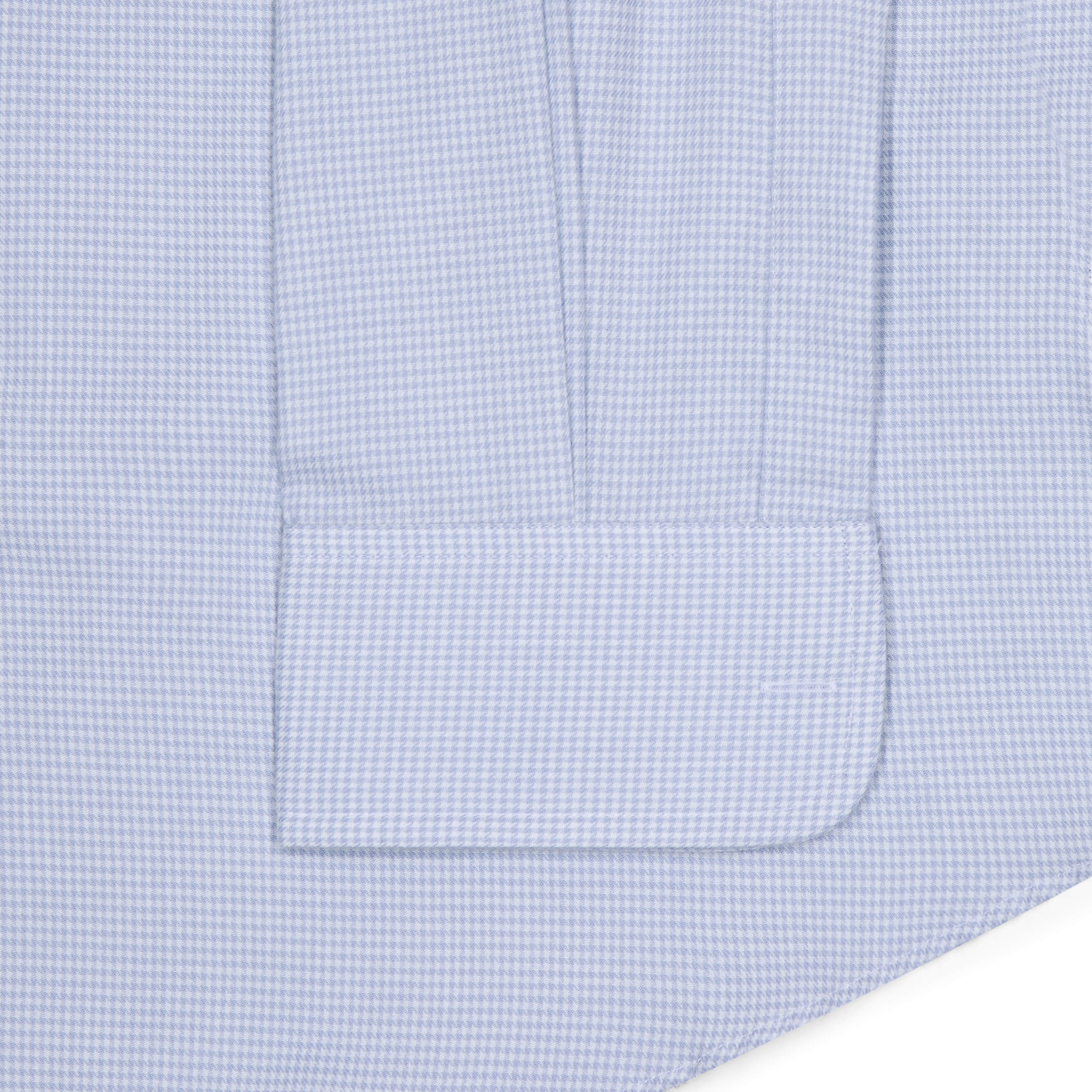 Tailored Fit Puppytooth Cotton and Cashmere Shirt in Sky Blue - Image 3
