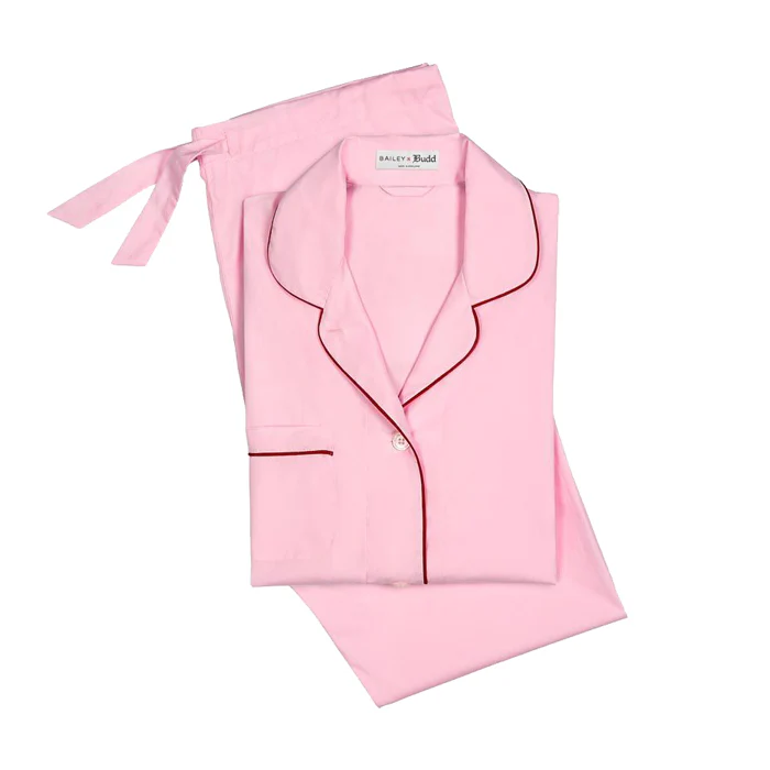 Tommy Plain Poplin Pyjamas in Pink