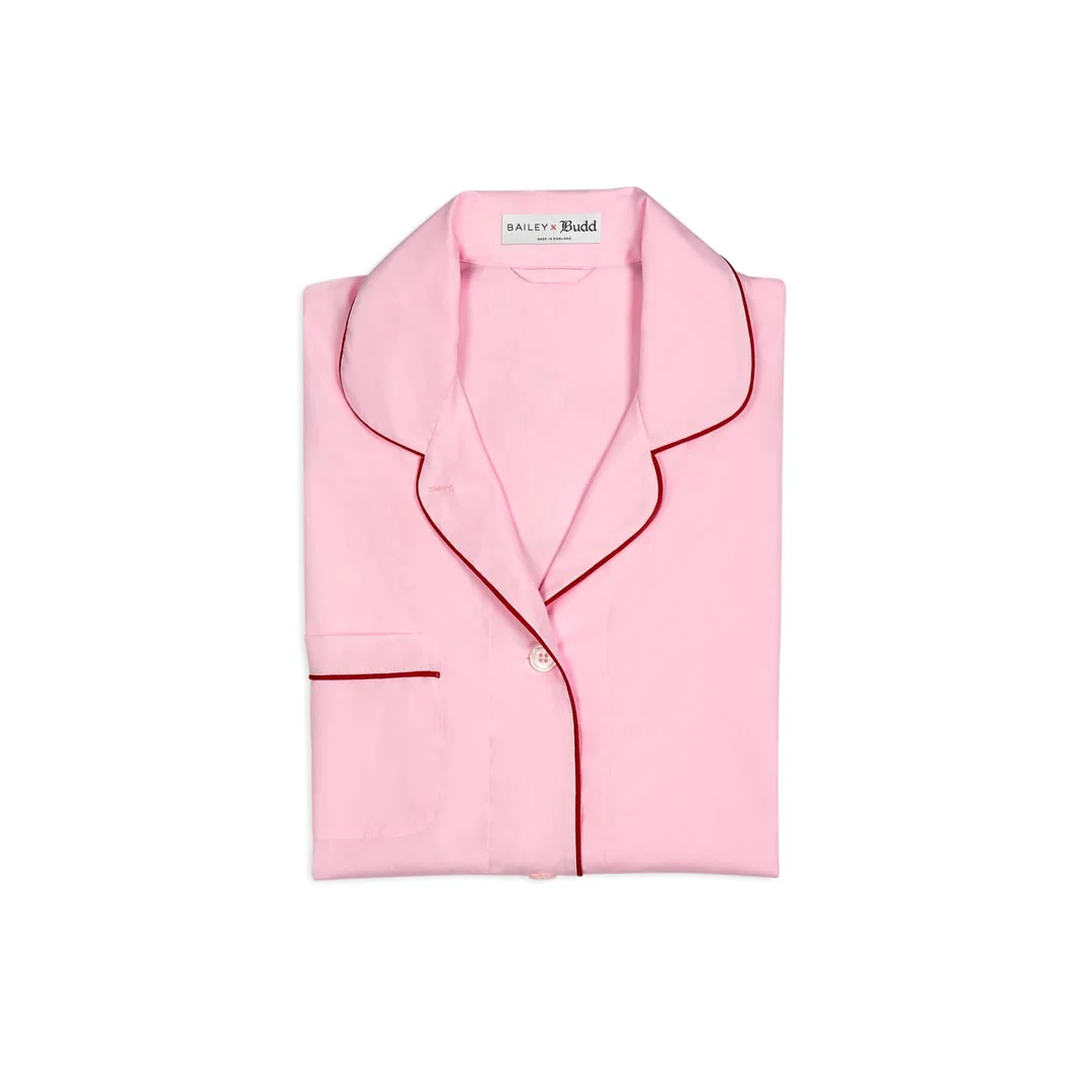 Tommy Plain Poplin Pyjamas in Pink - Image 5