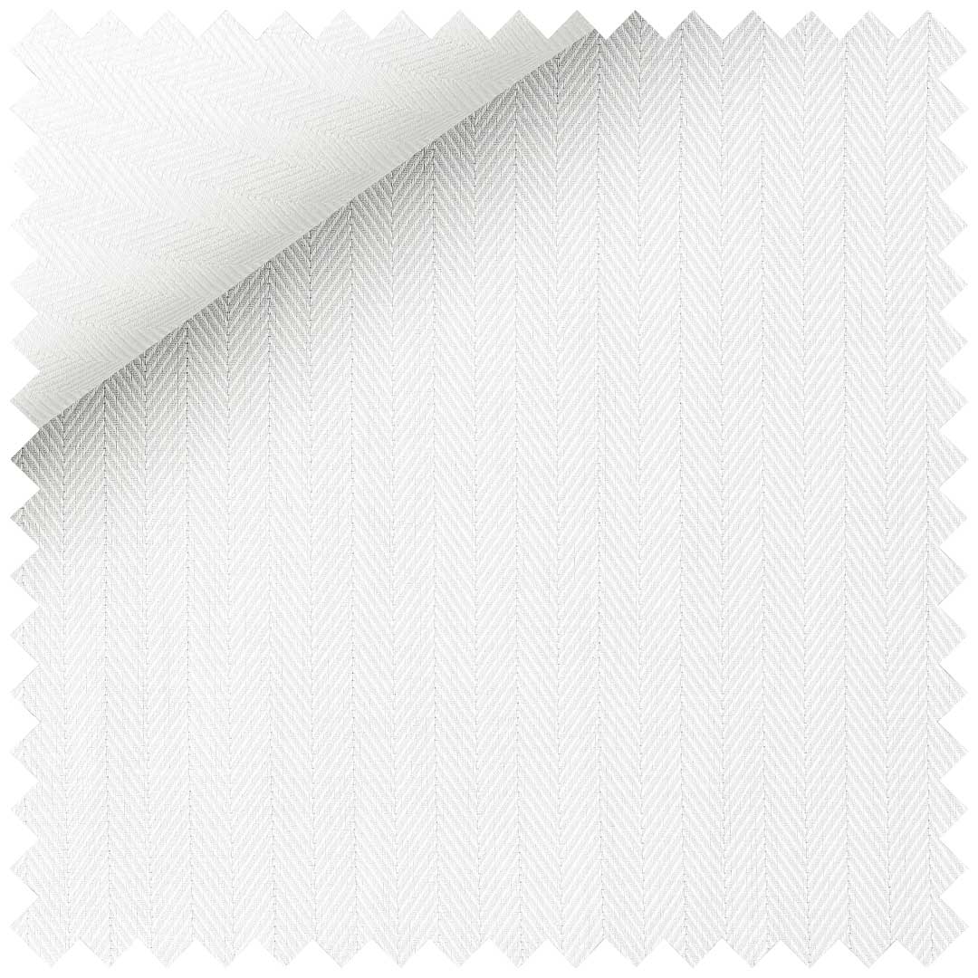 White Herringbone Cotton Twill - Image 2